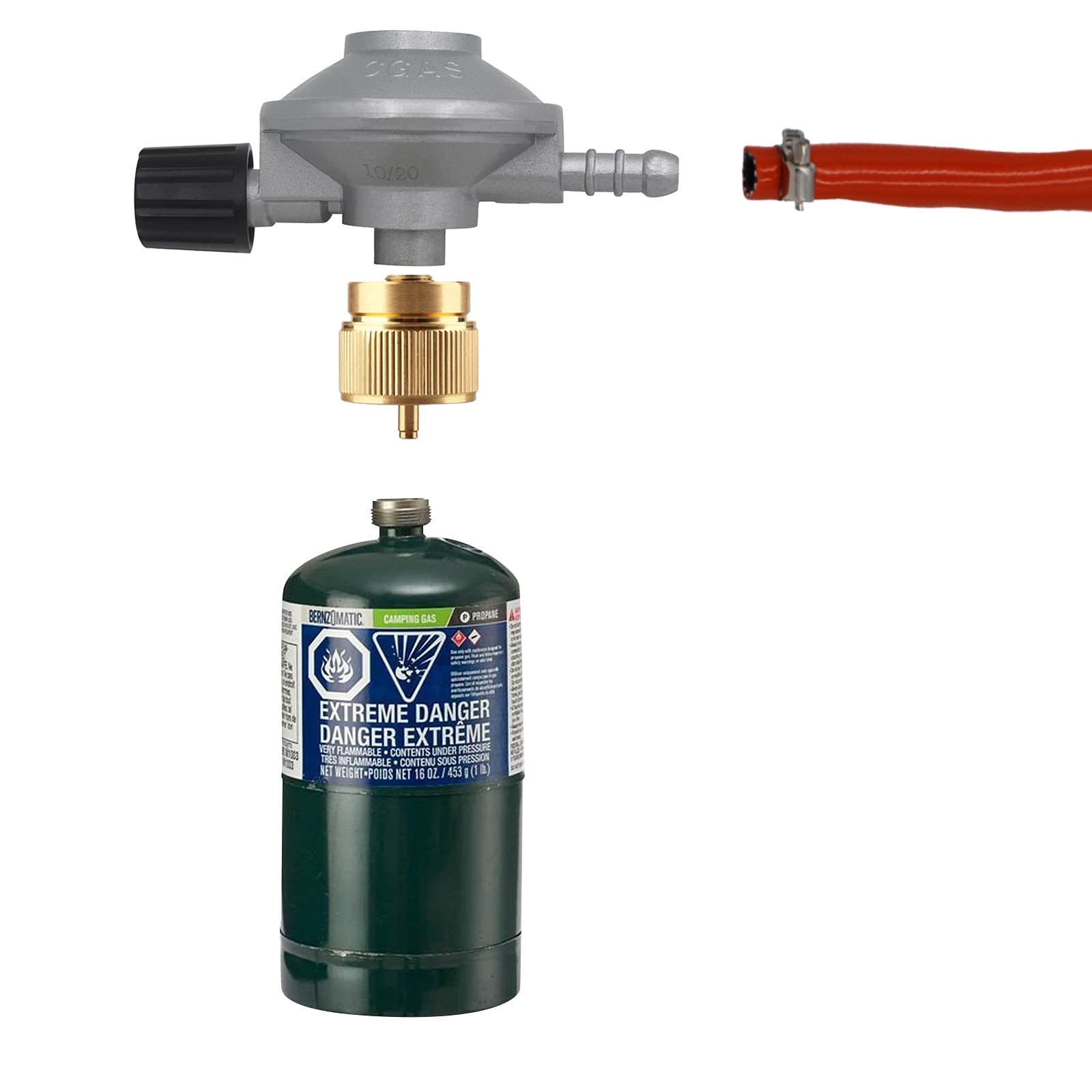 MOFLAME 2 Types Propane Butane Stove Adjustable Flow LowPressure Propane Regulator + 600m Barb