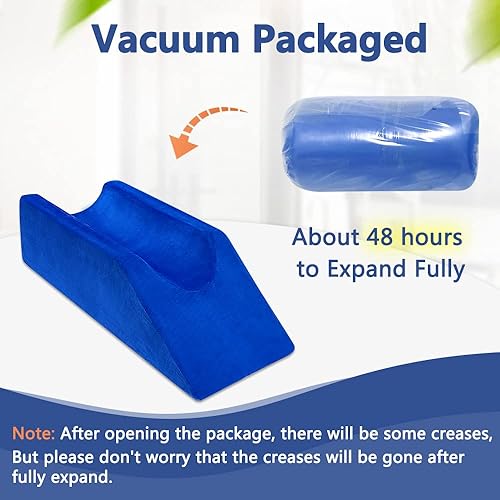 Miniatura 6 de Almohada de elevación de piernas de espuma de rodilla para dormir tobillo después de la cirugía, almohadas de apoyo para pies y piernas, almohada