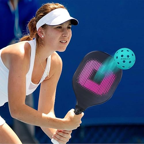 Miniatura 5 de kahuayi Bolas de pickleball para exteriores con 40 agujeros, paquete de 4 con gran durabilidad, rebote cumple con los requisitos de USAPA, color azul