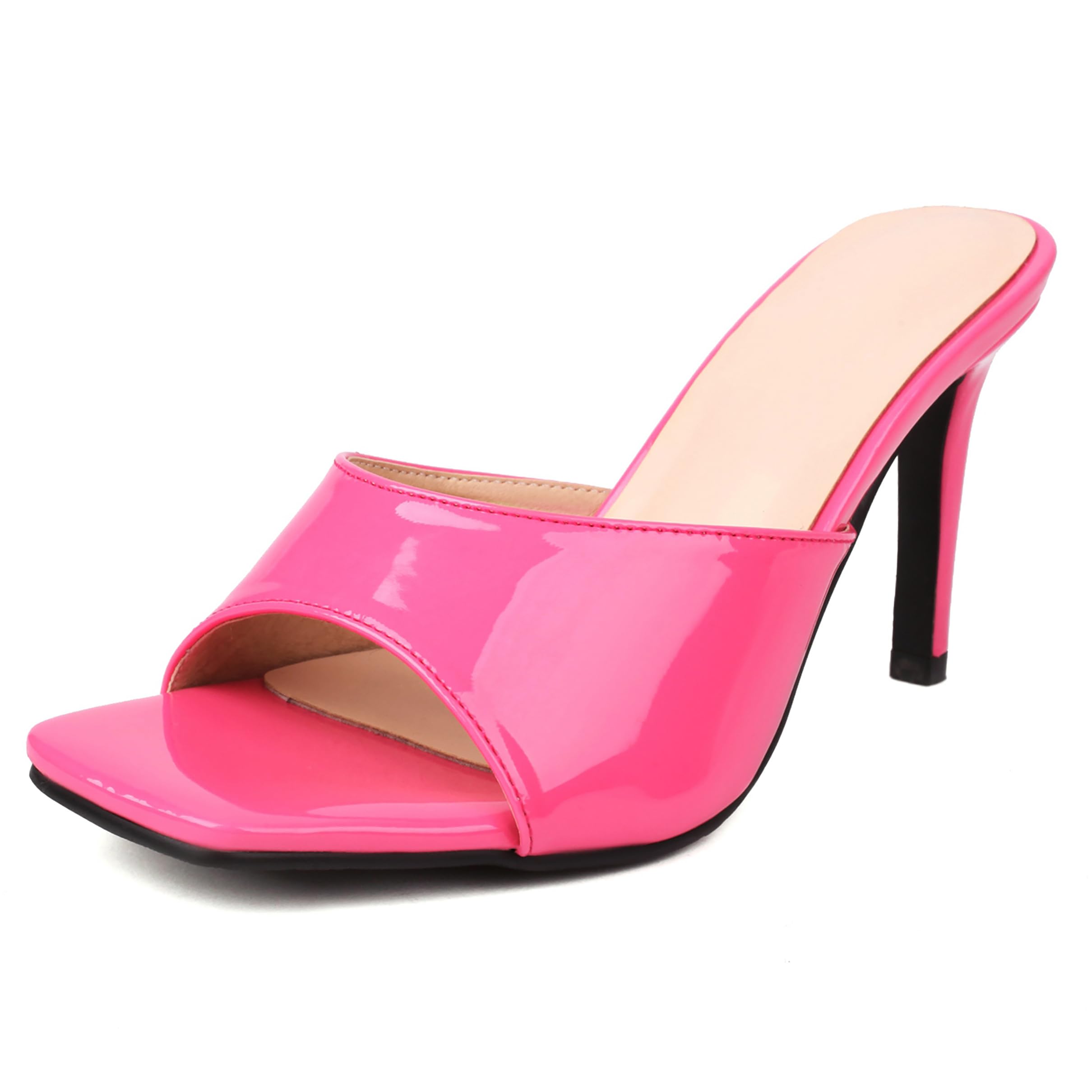 Asterisco Slides Mujer Sin Cordones Tacón De Aguja Tacon Alto Punta Quadrada Zapatos De Fiesta 260140, Talla 33.5-44