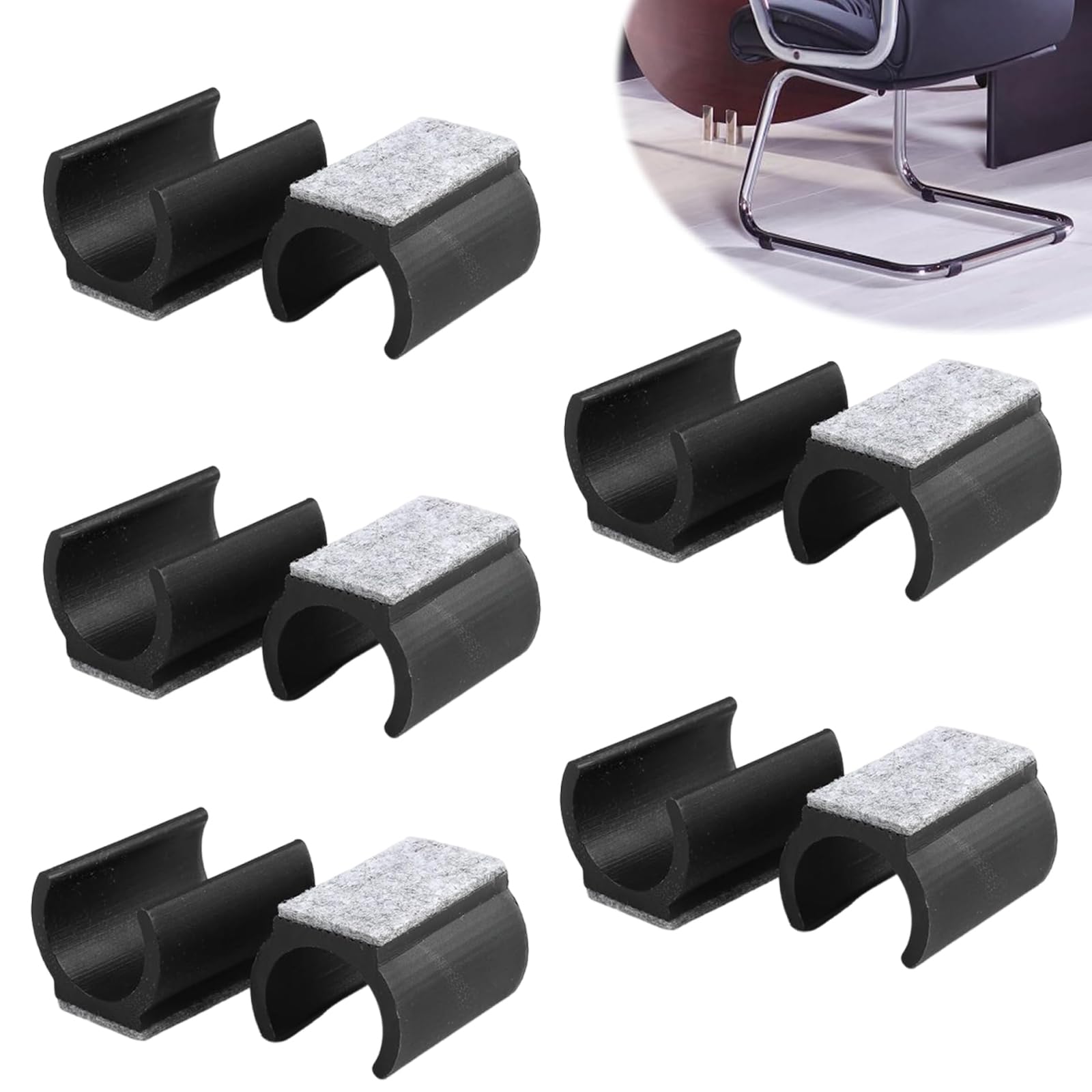 10 Stück Stuhlgleiter Freischwinger mit Filz, Möbelgleiter Filzgleiter für Schwingstühle Durchmesser 24-25 mm, für Freischwinger Stühle Schützen Sie Fliesenböden Holzböden und Reduzieren Sie Lärm
