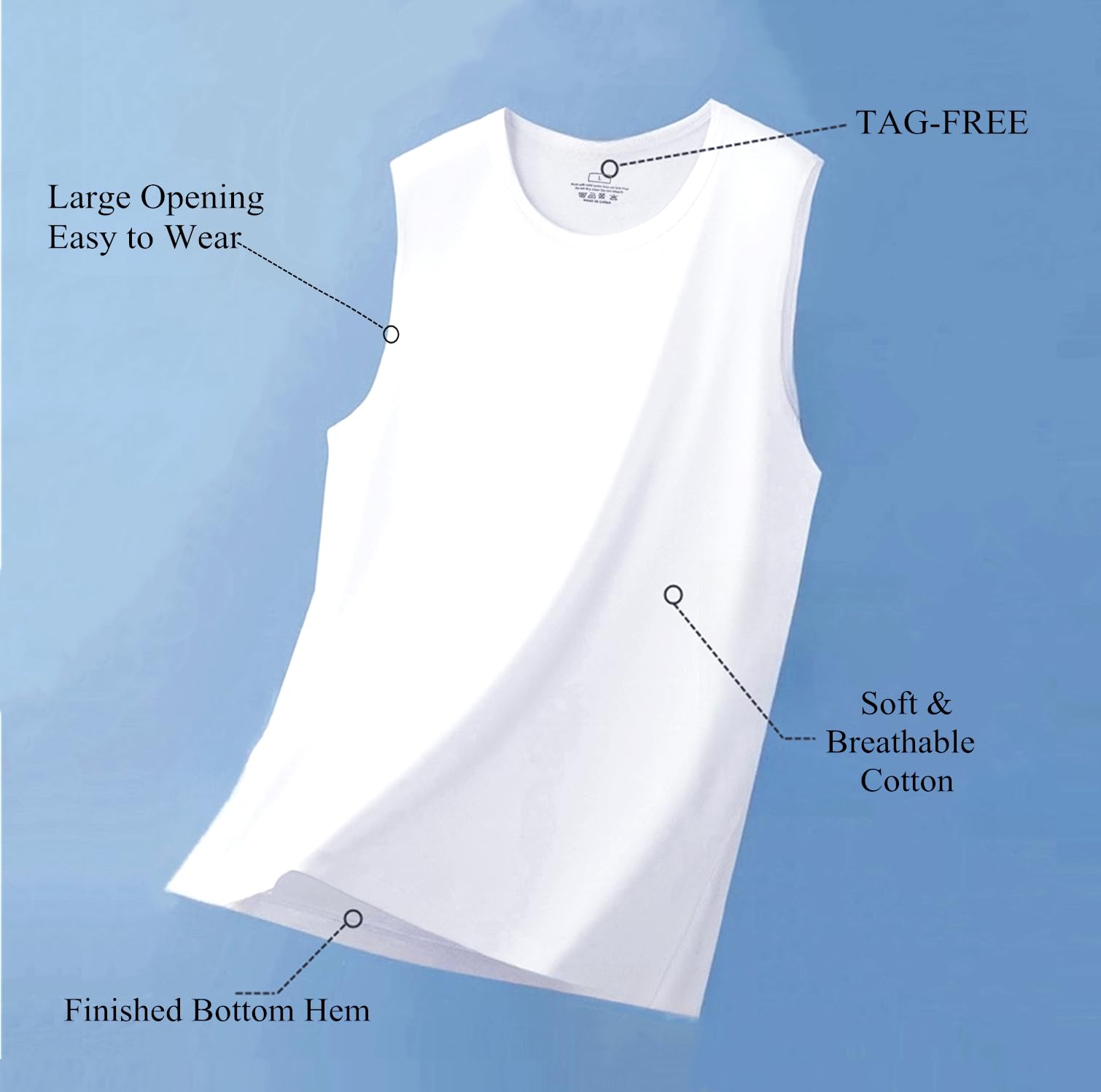 HOTCAT Camiseta de tirantes para hombre, paquete de 3 unidades, de algodón elástico, para fitness, deportiva, gimnasio, entrenamiento, sin mangas