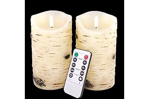 Natural Flameless Birch Candle: A Flickering Flame in Birch Bark Grace
