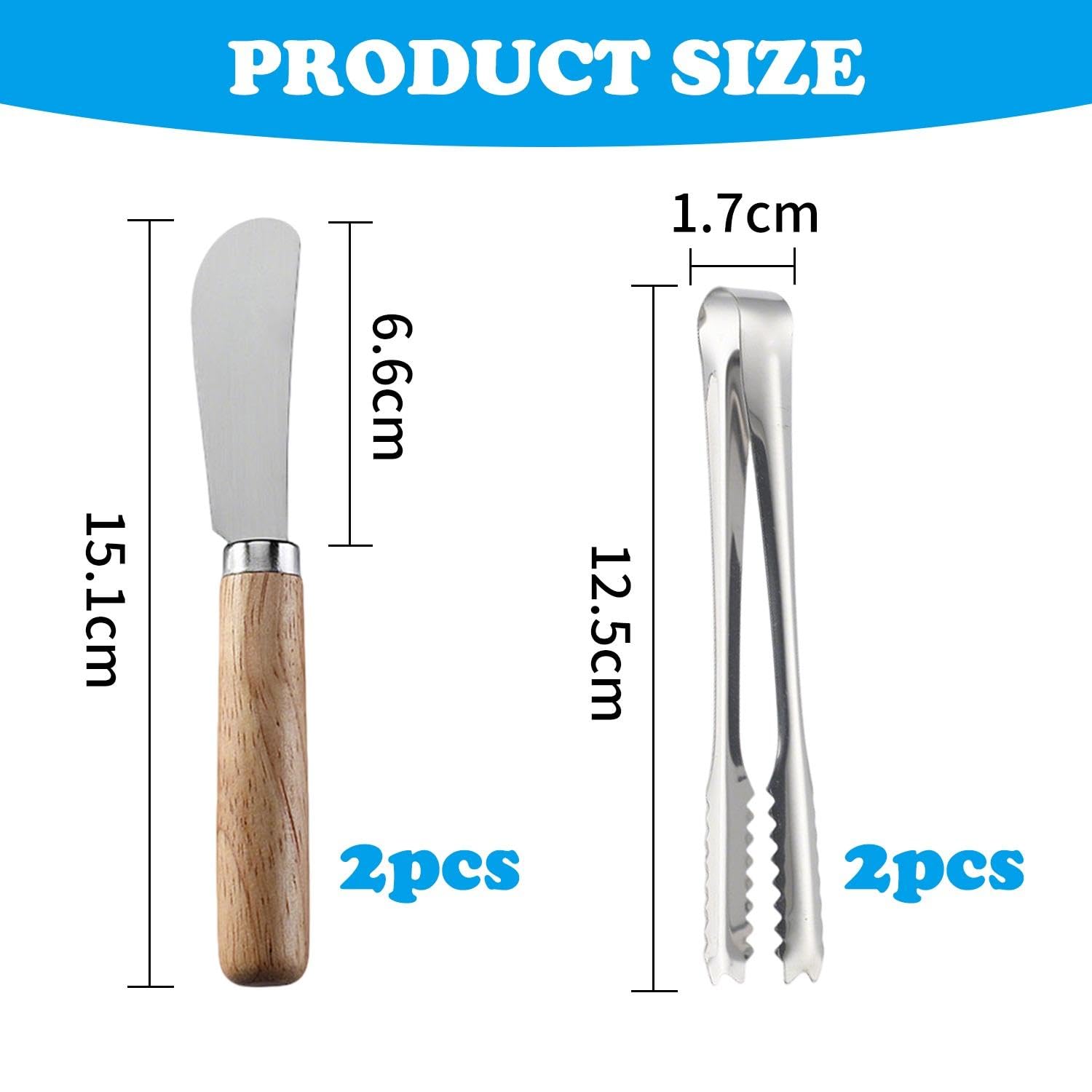 2 Piezas De Cuchillo De Mantequilla De Acero Inoxidable, 2 Piezas, Cuchillo De Queso De Mango De Madera, Cuchillo De Queso Doméstico, Herramienta De Corte De Cubos De Hielo, Requisito De Cocina.