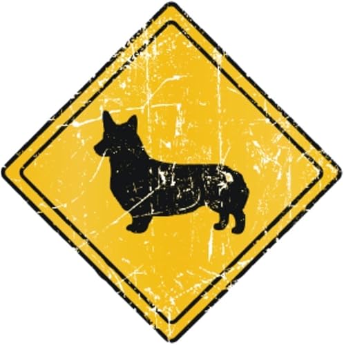 Pembroke Welsh Corgi SIGN OLD VINTAGE - Perros [placa decorativa de pared para cruzar]