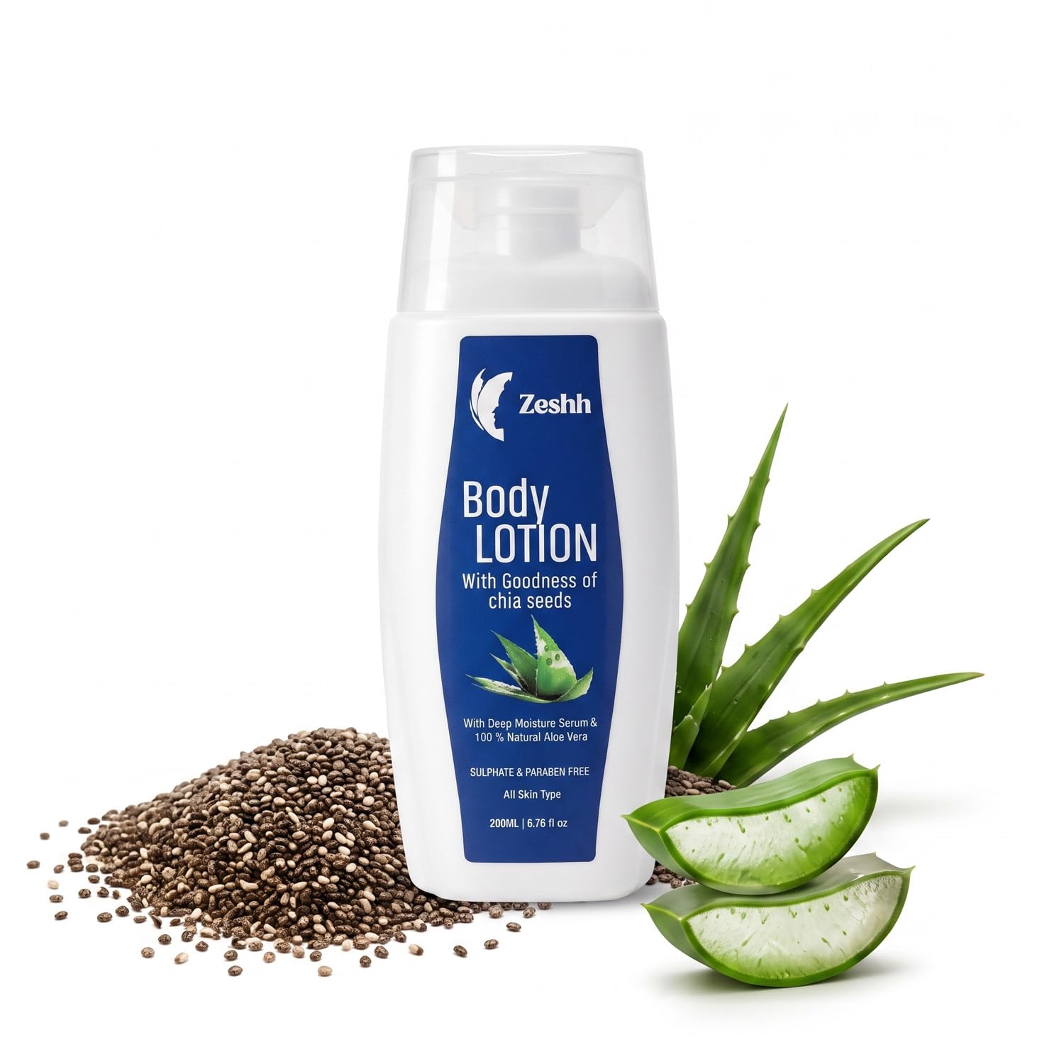 Body Lotion with Natural Aloe Vera & Chia Seed Extract | Deep Hydration & Skin Soothing Moisturizer for All Skin Types – 200ml-image-33