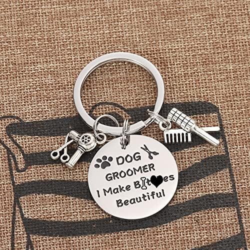 Kivosliviz Dog Groomer Gifts Keychain for Dog Groomers Women Men Key Chains Dog