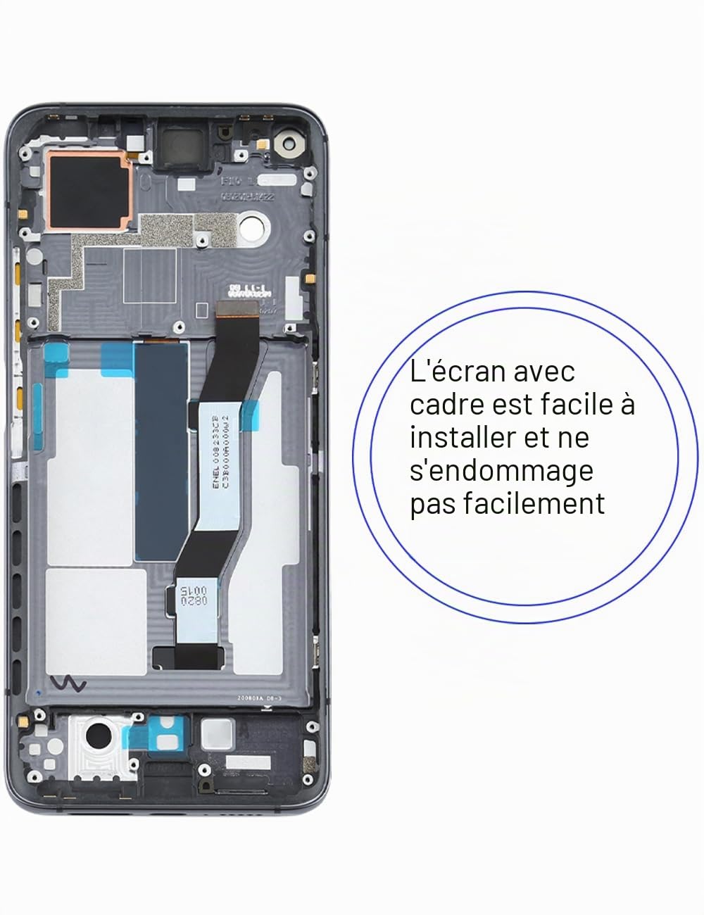 Écran pour Xiaomi 10t 5G M2007J3SY Noir avec Cadre