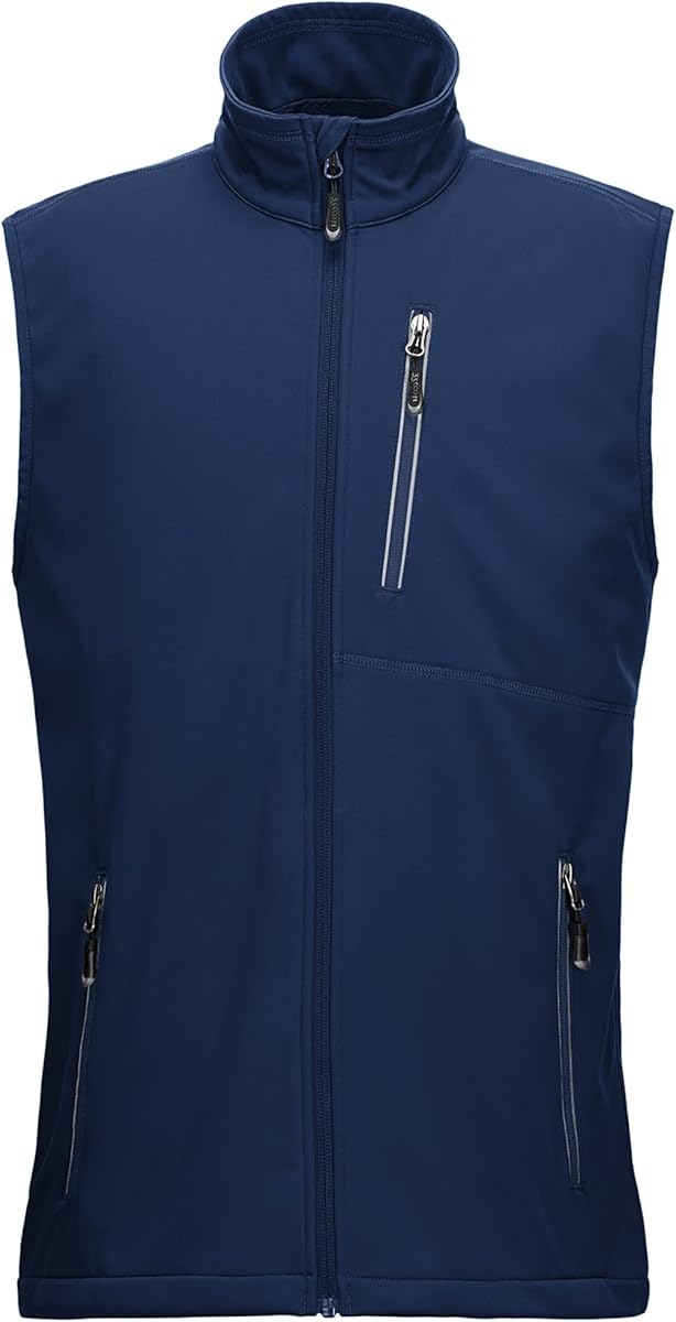 33,000ft Leichte Softshell Weste für Herren, Wasserdichte Winddichte Laufweste, Atmungsaktive Vest Gilet Ärmellose Jacke für Radfahren, Laufen, Wandern, Golf, Arbeit