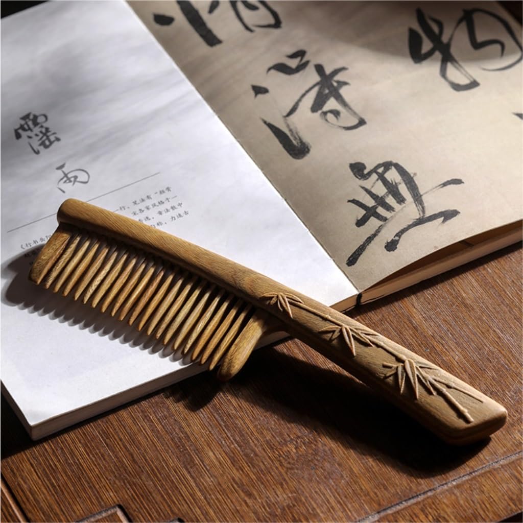 Peine para Vestirse Peine for el cabello tallado en madera maciza, peine for el cabello rizado, peine for peinar, adecuado for cabello largo, cabello rizado, cabello mojado, etc. Peine para Desenredar