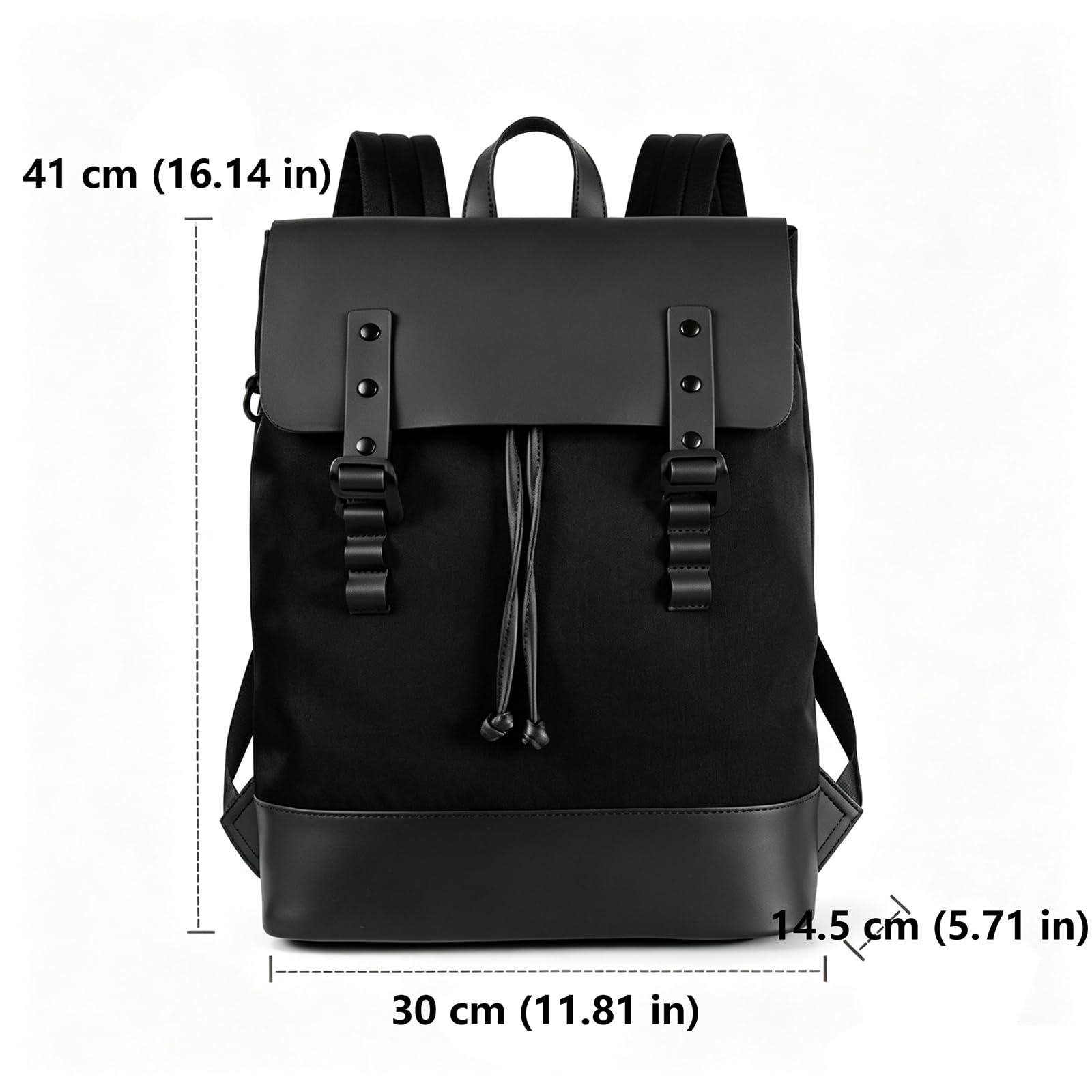 16 pulgadas portátil Oxford mochila impermeable bolso de viaje de negocios Casual Carryall,Black