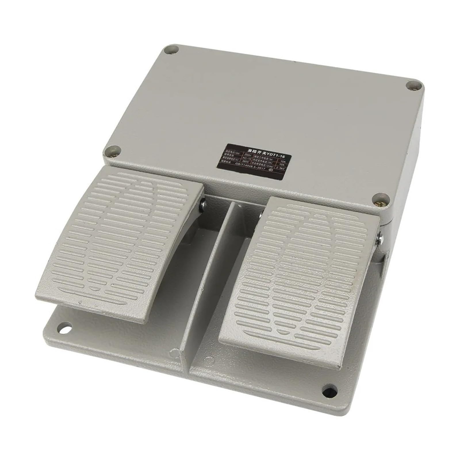 Interruptor de pedal doble YDT1-16 con caja de aluminio y contactos de plata