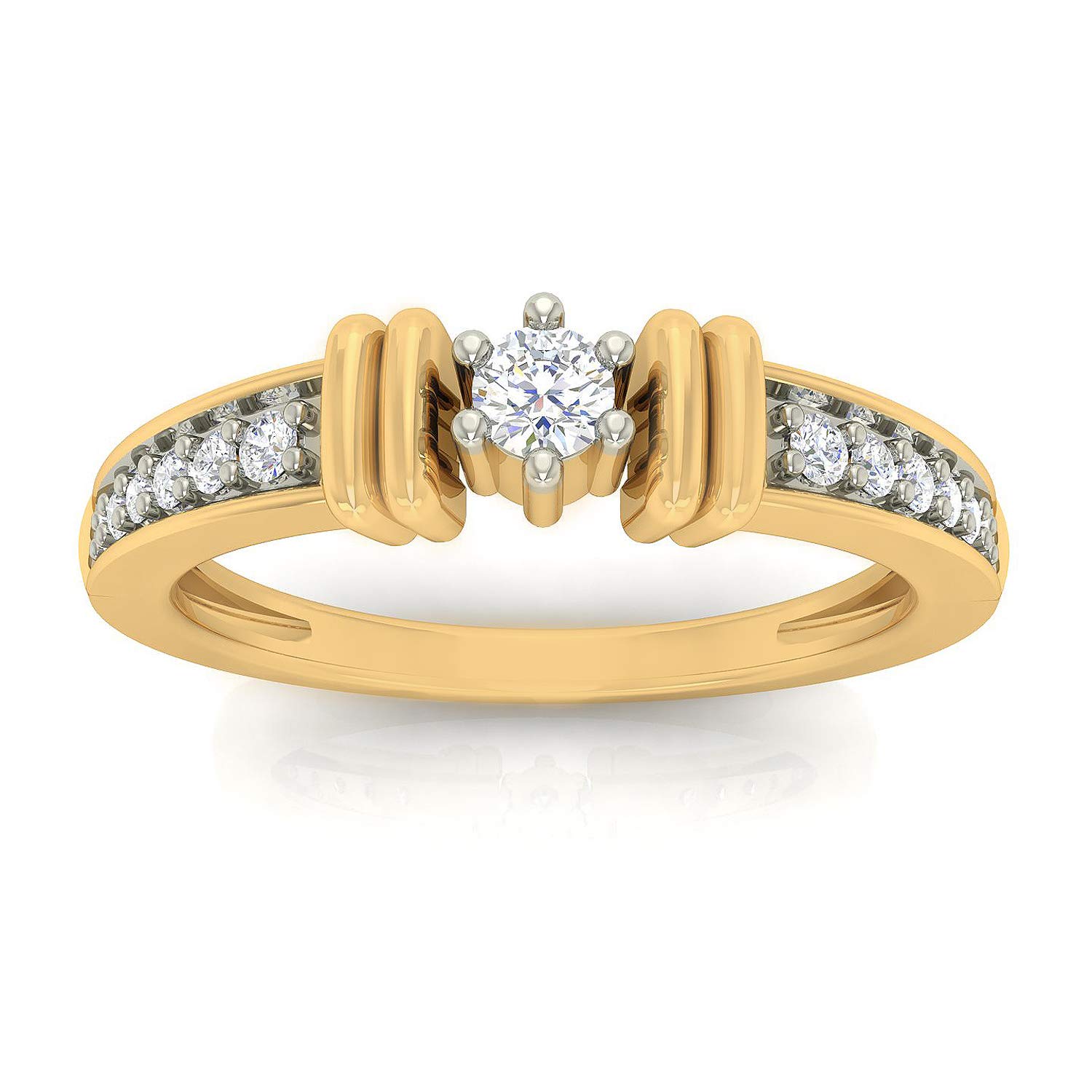 avsar 18k (750) Yellow Gold and Diamond Ring for Women-picture-24