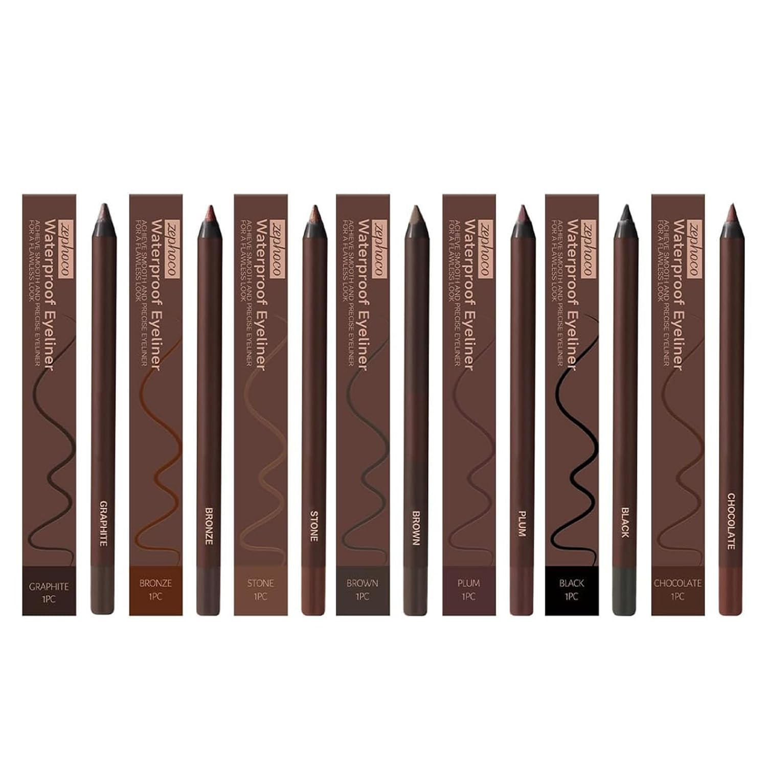 24 Hr Waterproof Eyeliner Duo Sharpenable Eye Pencil 2025 Upgrade Persona Eyeliner Pencil Waterproof Long Lasting Eye Liner
