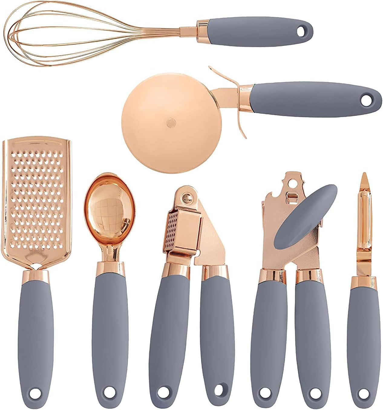 Golden Home 7Pcs Kitchen Gadget Set With Copper Plated – Gray