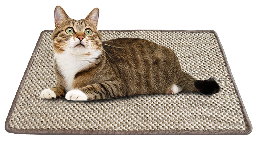 Sisal Cat Scratching Mat-Natural Fibre Cat Scratcher Pad Rug-Cat Scratch Carpet for Wall, Floors, Sofas and door. (1PC 40*60CM, COLOR3)