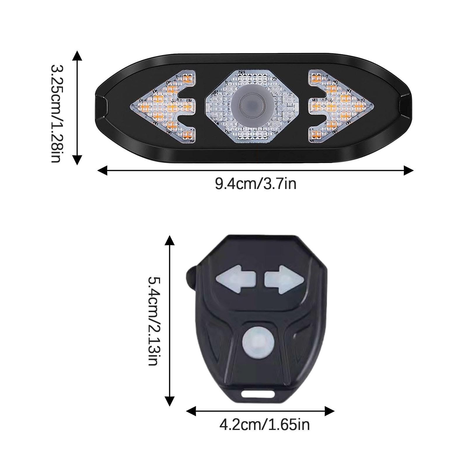 Fanale Posteriore per Bicicletta con Telecomando Wireless, Indicatore di Direzione per Bici, Telecomando Wireless, Impermeabile Batteria Ricaricabile, Facile a installare