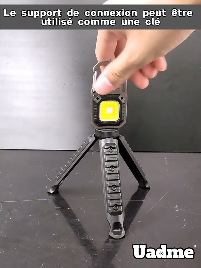 Uadme Lampe Porte-Clés Multifonction 2 Pièces - COB LED 1000LM IP66 - Ouvre-Bouteille, Tournevis, Marteau Brise-Vitre