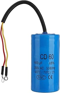 Capacitor De Execução CD60, Capacitor Com Fio 250V AC 600uF 50/60Hz Para Motor, Compressor De Ar, Condicionadores De Ar, Capacitor De Fonte De Alimentação Confiável, Capacitor Versátil Para Aparelhos