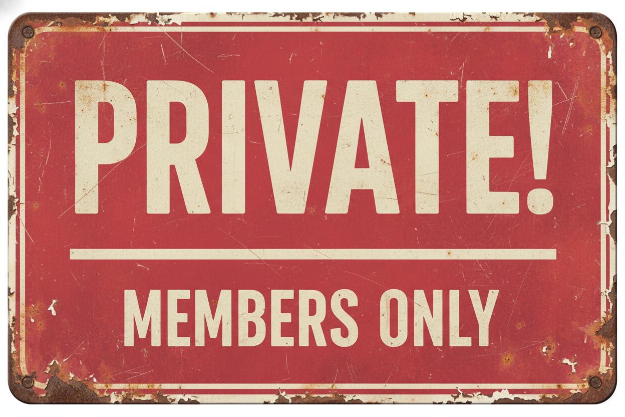 Wall Decor Private! Members Only Private Property Keep Out Caution Alert Warning Notice Aluminum Note Metal 8x12Inch Sign Plate Vintage Signs Plates Printed