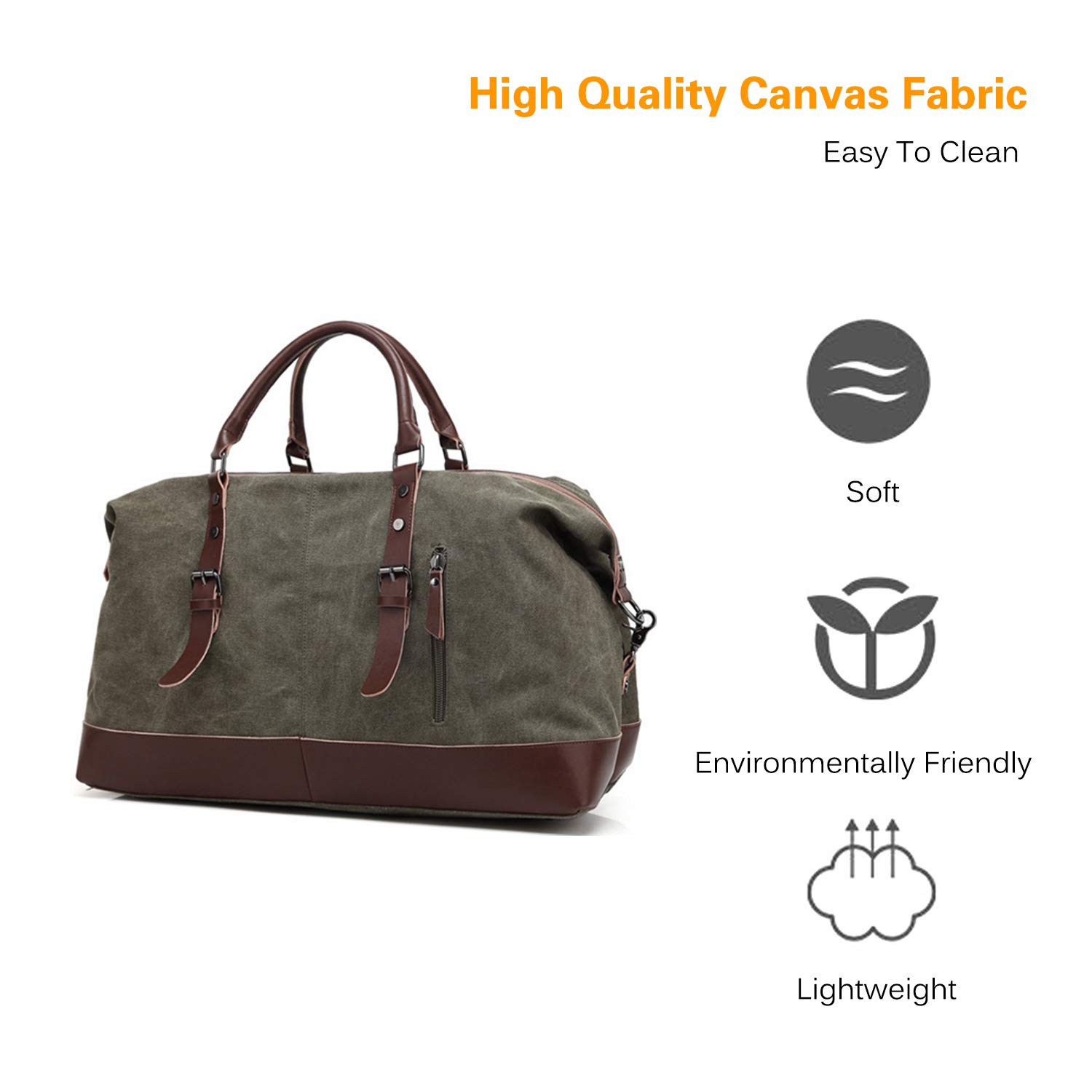 FANDARE Borsone da Viaggio di Tela Borsa da Viaggio Borsoni Tote da viaggio per Uomo Donna Borsone Palestra per Viaggi Multi-compartimenti Sacchetto di Toeletta per Viaggi Palestra Shopping Army Green