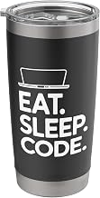 Eat Sleep Code Programmer Quote Stainless Steel Insulated Tumbler