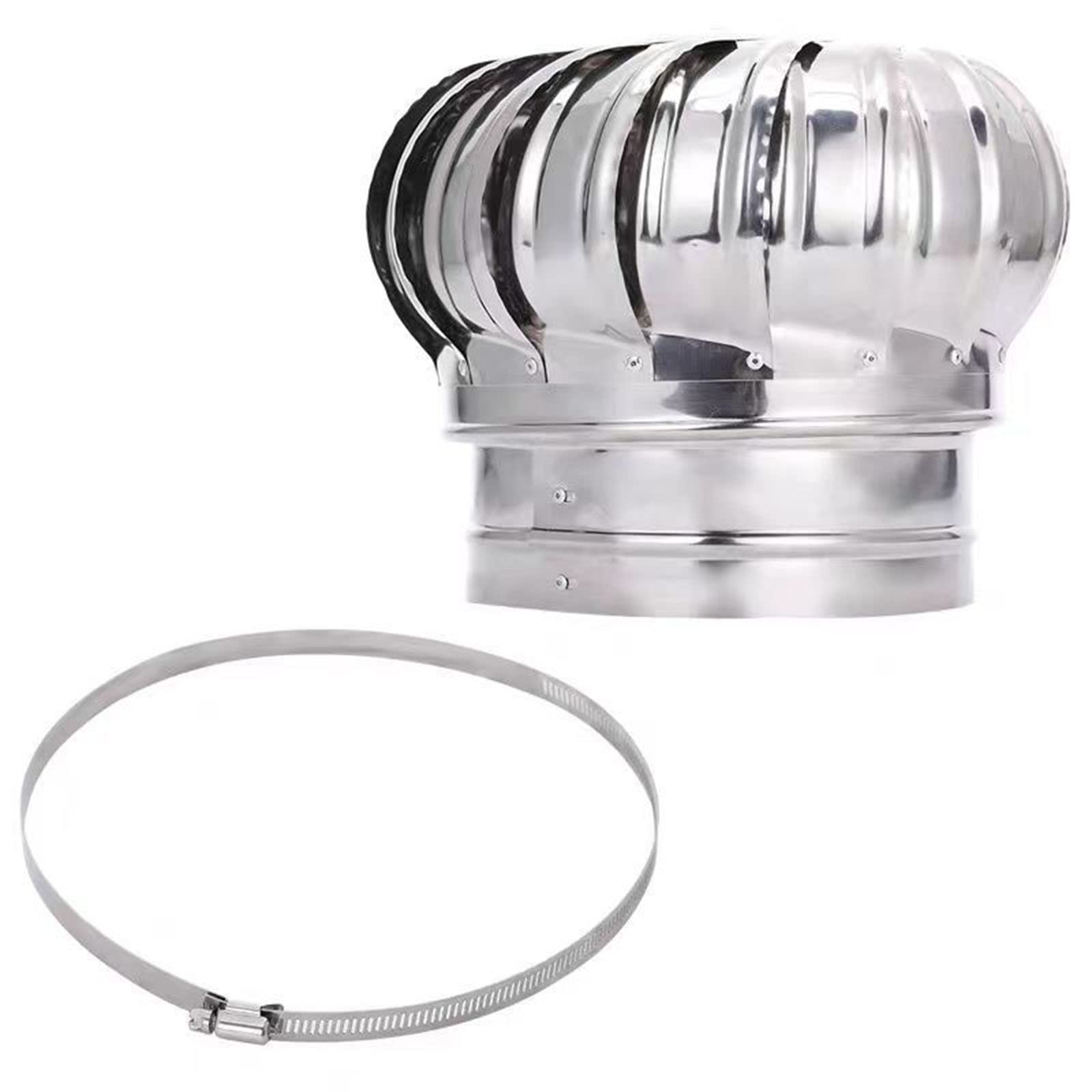 WNVXJGNSO Chimney Cap Stainless Steel Spinner, Chimney Spinner Cowl, Downdraught with Rotating Cap Ventilation(200mm/7.9Inch)