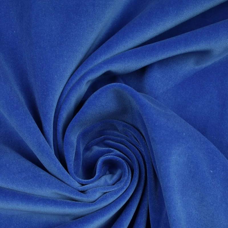Premium Plain 100% Cotton Velvet Fabric Non Stretch Material Dress Craft 45" (1 Metre, Blue 6139)