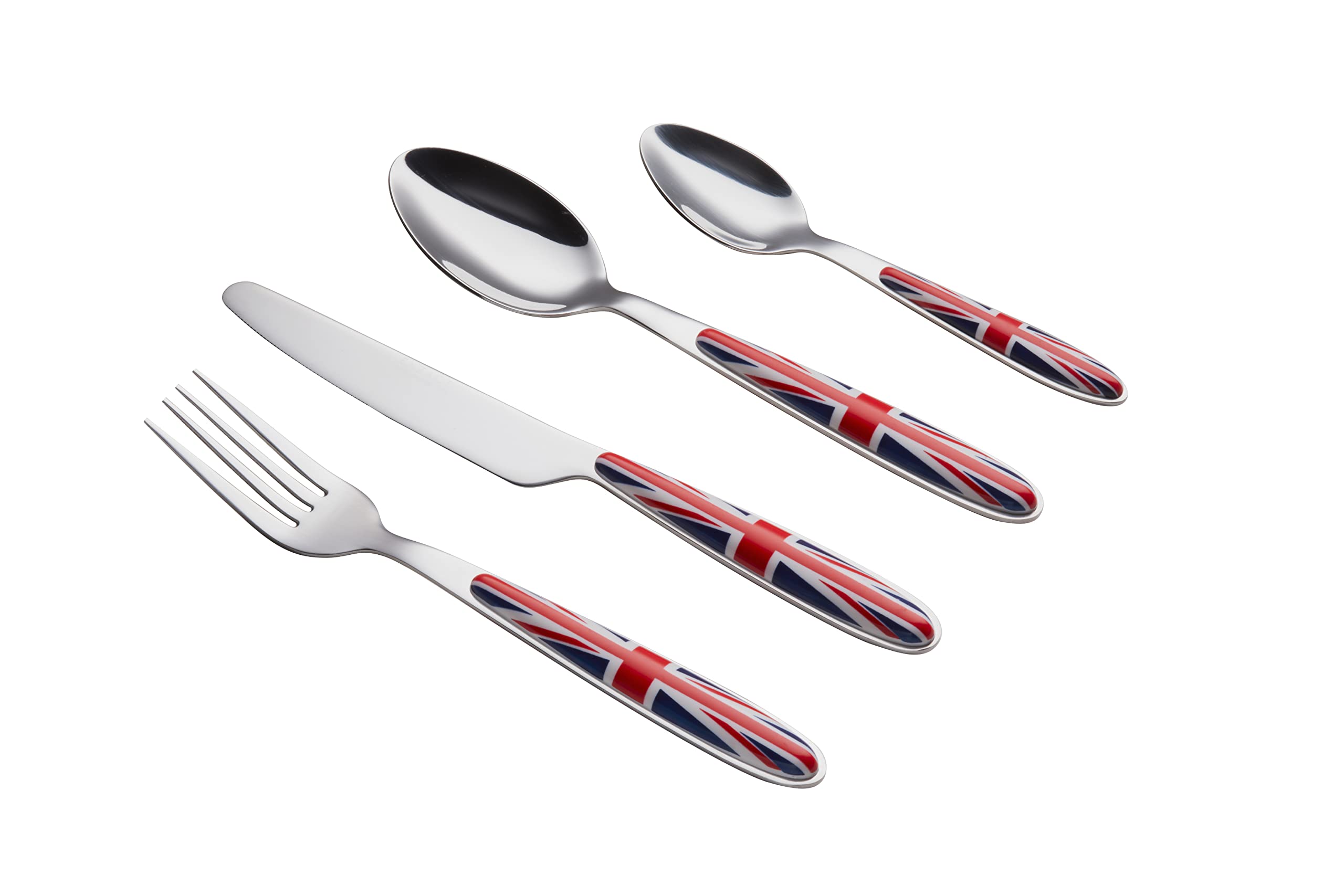 EXZACT 24 pièces Union Jack Couverts acier inoxydable couverts set pour 6
