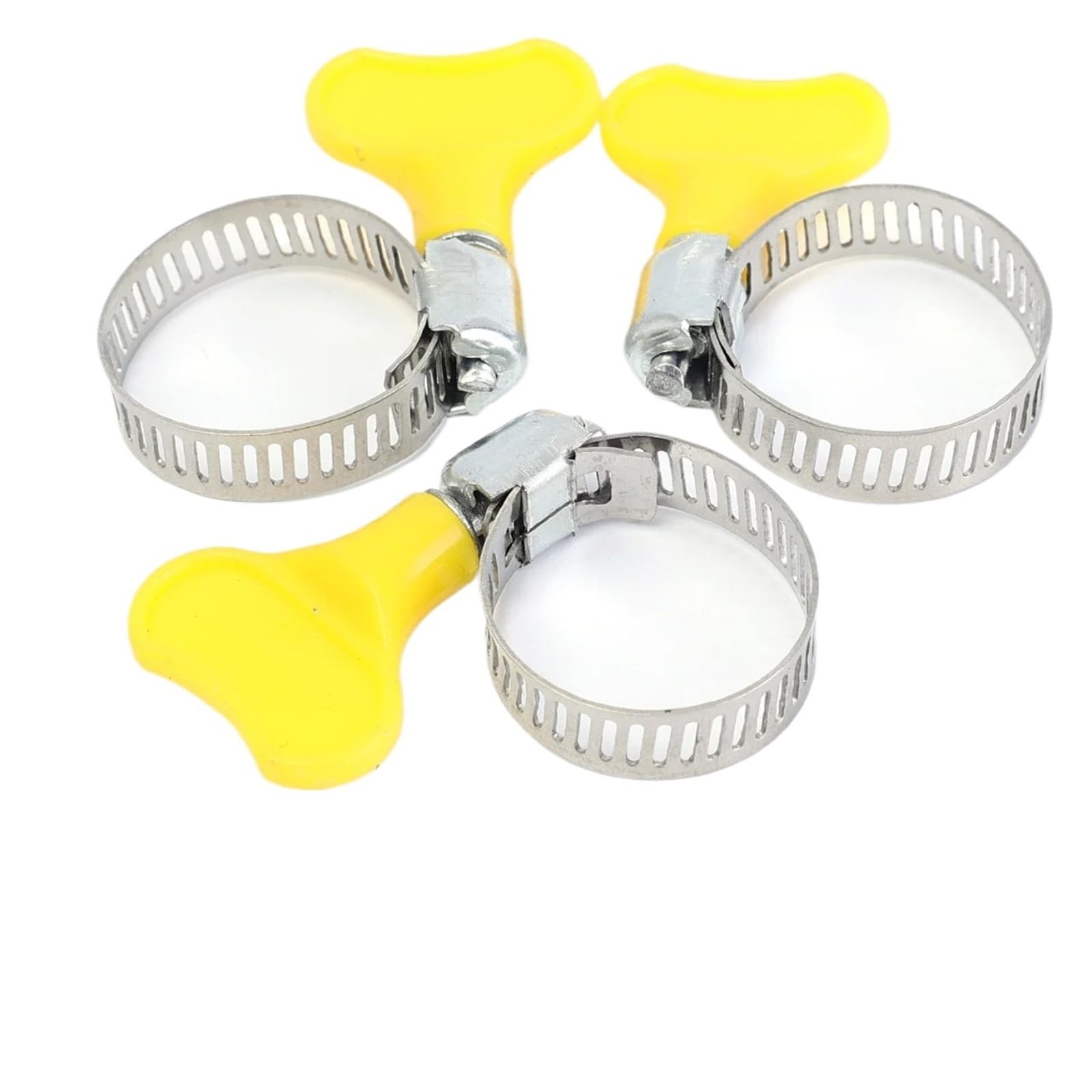 Hose Clamps Stainless Steel Plastic Handle Hand Hose Clamps Versatile Worm Driving for Tube Adjustable Stainless Steel Clamp Clips(16-25mm(50pcs))