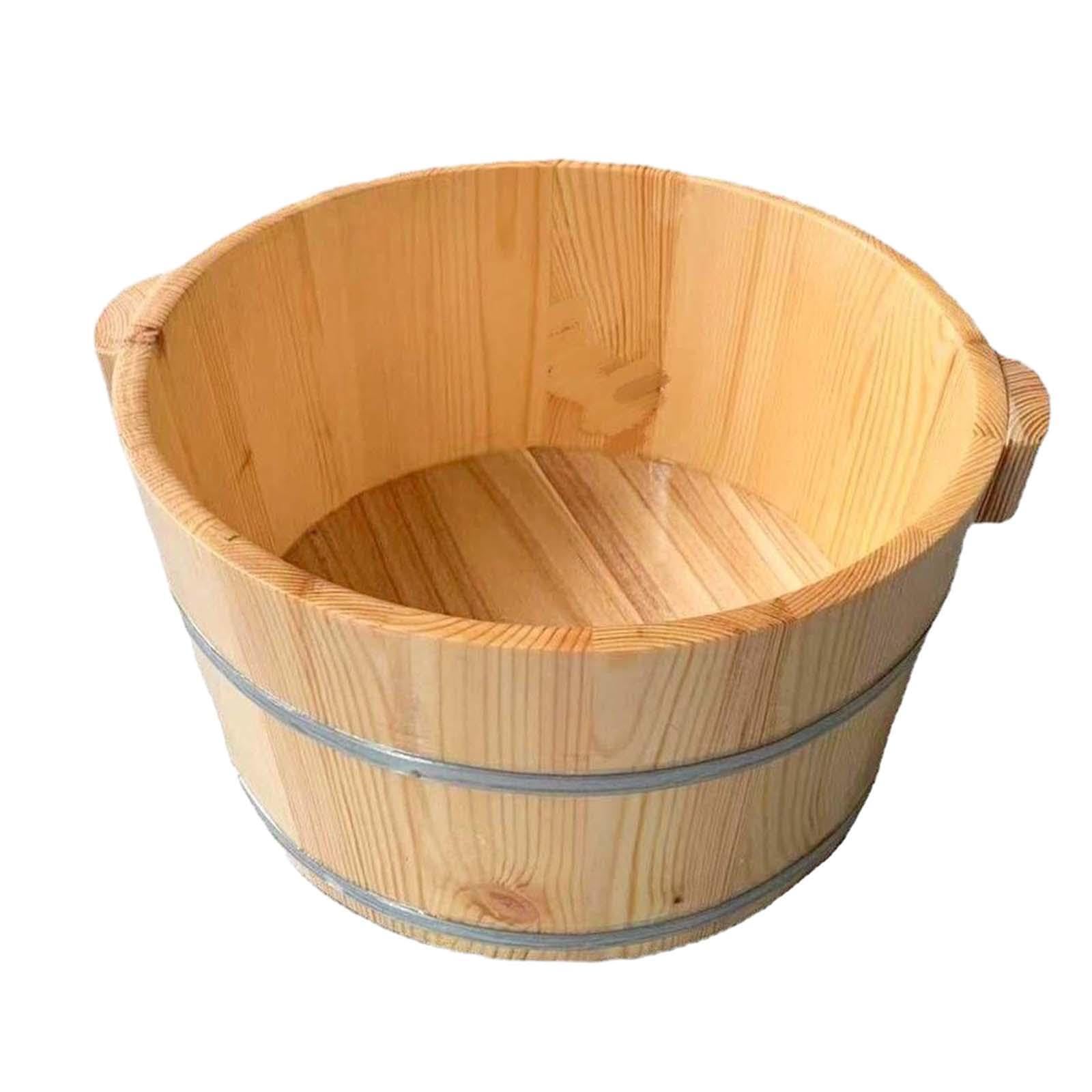 Fußbadewanne mit Eimer – ideal zum Entspannen müder Füße, jederzeit und überall. Genießen Sie wohltuende Bäder. Fußbadewanne aus Holz, Eimer, Becken, hölzernes Fußbad Spa