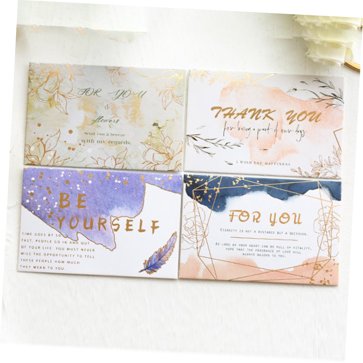 Tofficu 72ensembles Cartes De Vœux Dorées Avec Enveloppes Cartes De Félicitations Pour Anniversaires Mariages Et Festivals Plusieurs styles