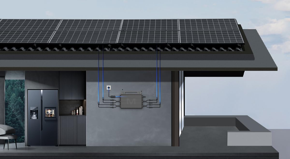 900W Balkonkraftwerk Komplettset – 800W MARSTEK Mikro-Wechselrichter mit 2x450W Bifazial Glas-Glas Solarmodulen