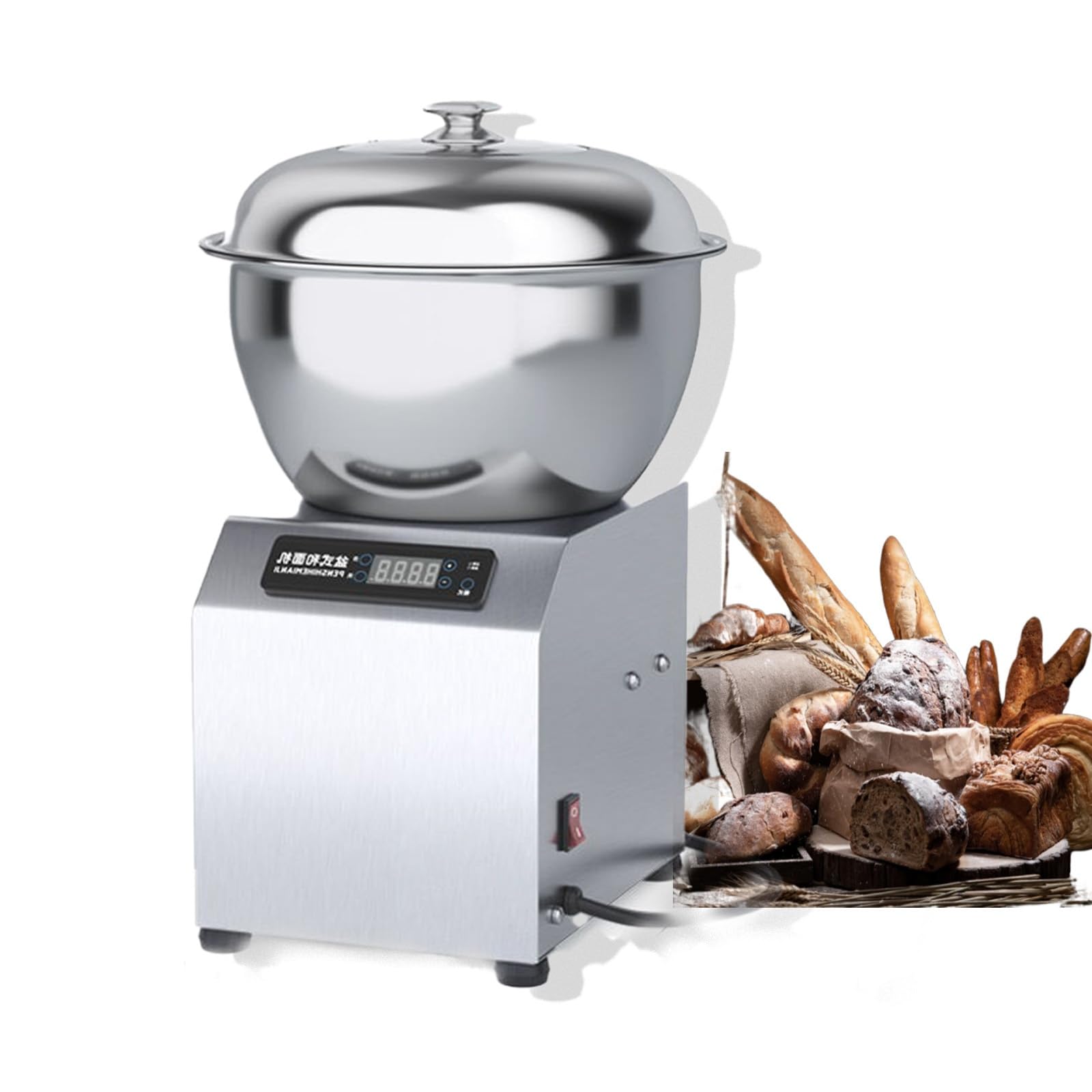 Maszyna Do Wyrabiania Ciasta 8kg Z Wysoką Prędkością, 1500 Obr./Min，stalą Nierdzewną 304 I Podwójną Rotacją, Idealna Do Piekarni I Produkcji Ciasta