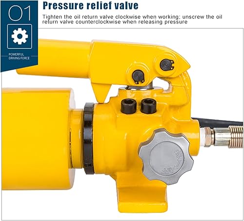 Miniatura 3 de Bomba manual hidráulica de 2700CC de alta capacidad de almacenamiento de aceite, bomba hidráulica manual de 10000 psi con diseño de salida de aceite