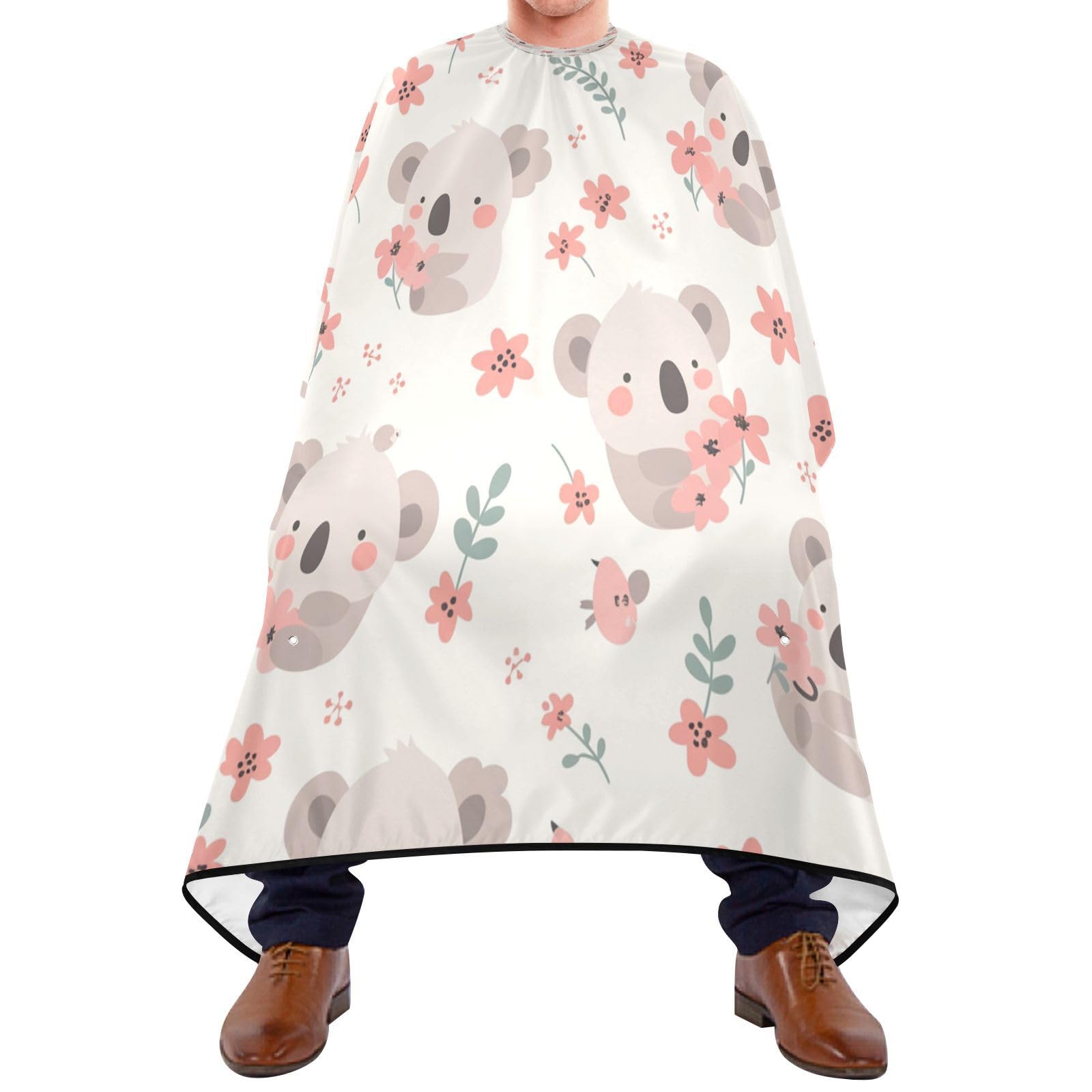 Kigai Cute Koala Hair Cutting Cape for Men & Women Waterproof Barber Cape Professional Hairdressing Salon Styling Apron with Adjustable Closure Snap