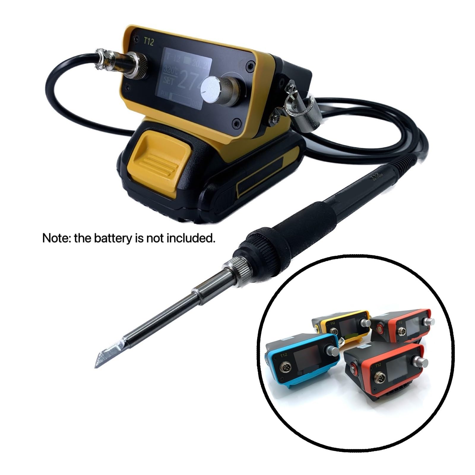Stazione Saldante, Stazione Di Saldatura A Batteria T12 Da 70 W, Saldatore For, Agli Ioni Litio Massima 20 V, For Riparazione Fai Te, Ferro(A)