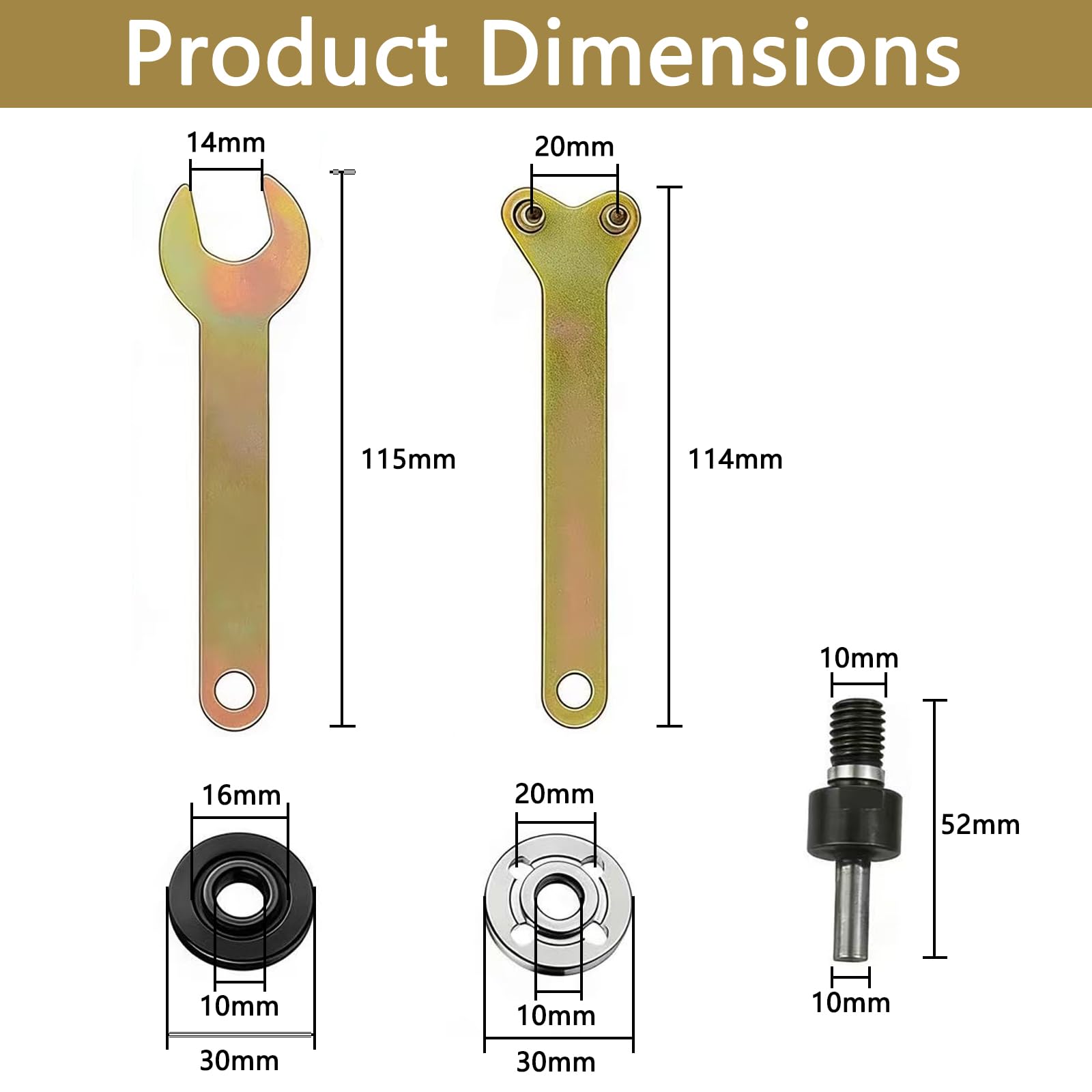 Set accessori smerigliatrice 10 pezzi – solido winkelschleifer pleuel set, adattatore winkelschleifer zubehör, winkelschleifers adapter e adapter für bohrmaschine