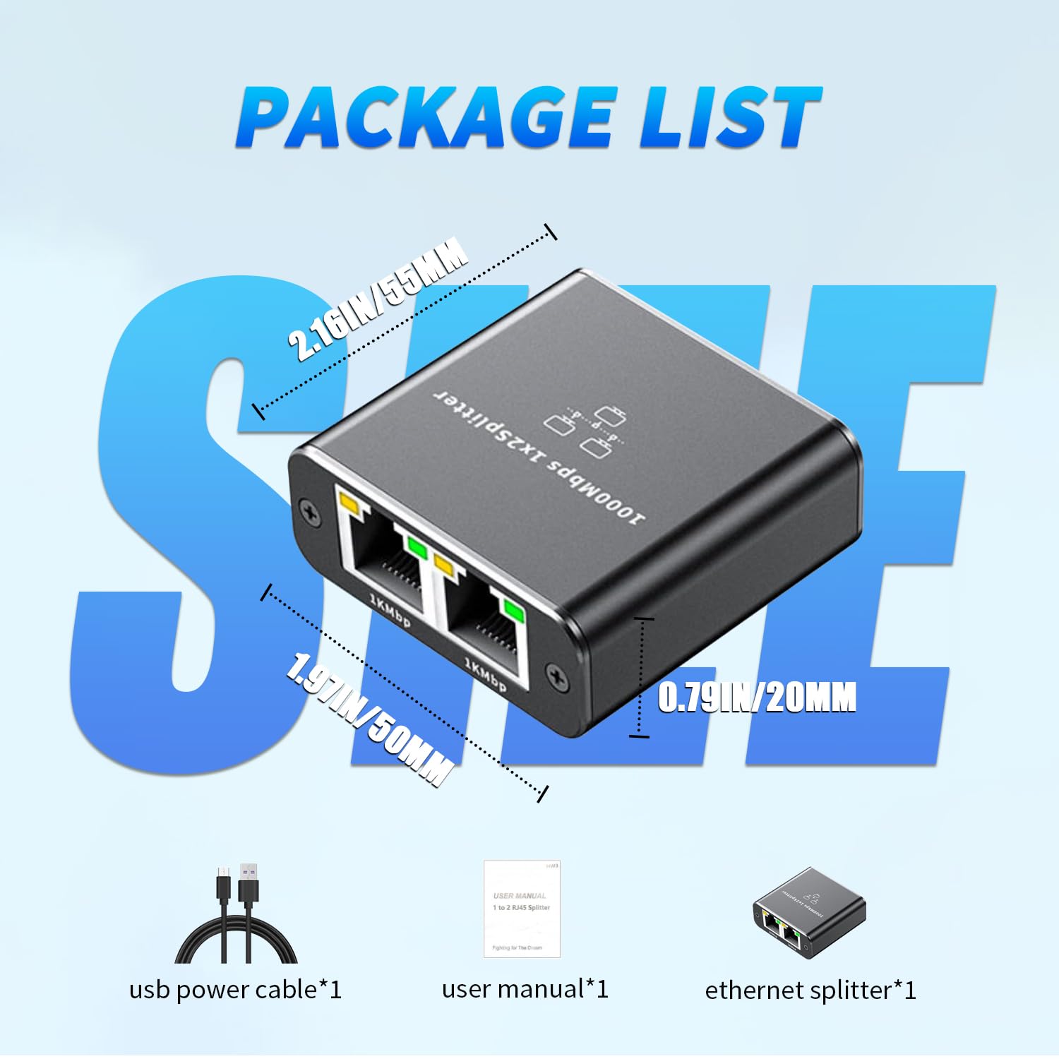 Switch Ethernet 2 Porte Gigabit - Splitter Da 1 A 2, 1000Mbps, Con Cavo Type-C, Per Reti LAN - Foto 5