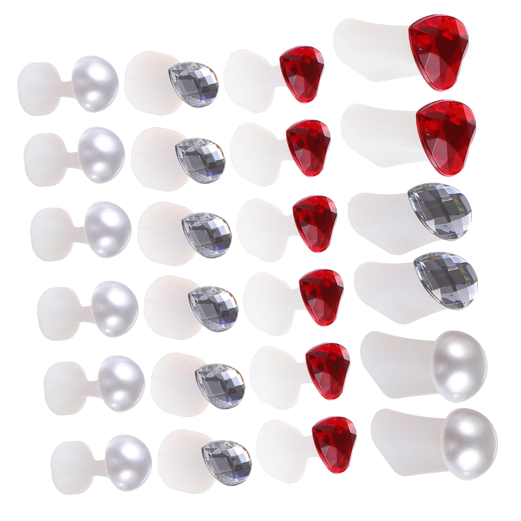 Healvian Manicure Toe Separators 24pcs Toe Dividers Pedicure Tool Pearl Rhinestone Silicone Toe Separator for Toe Straightener