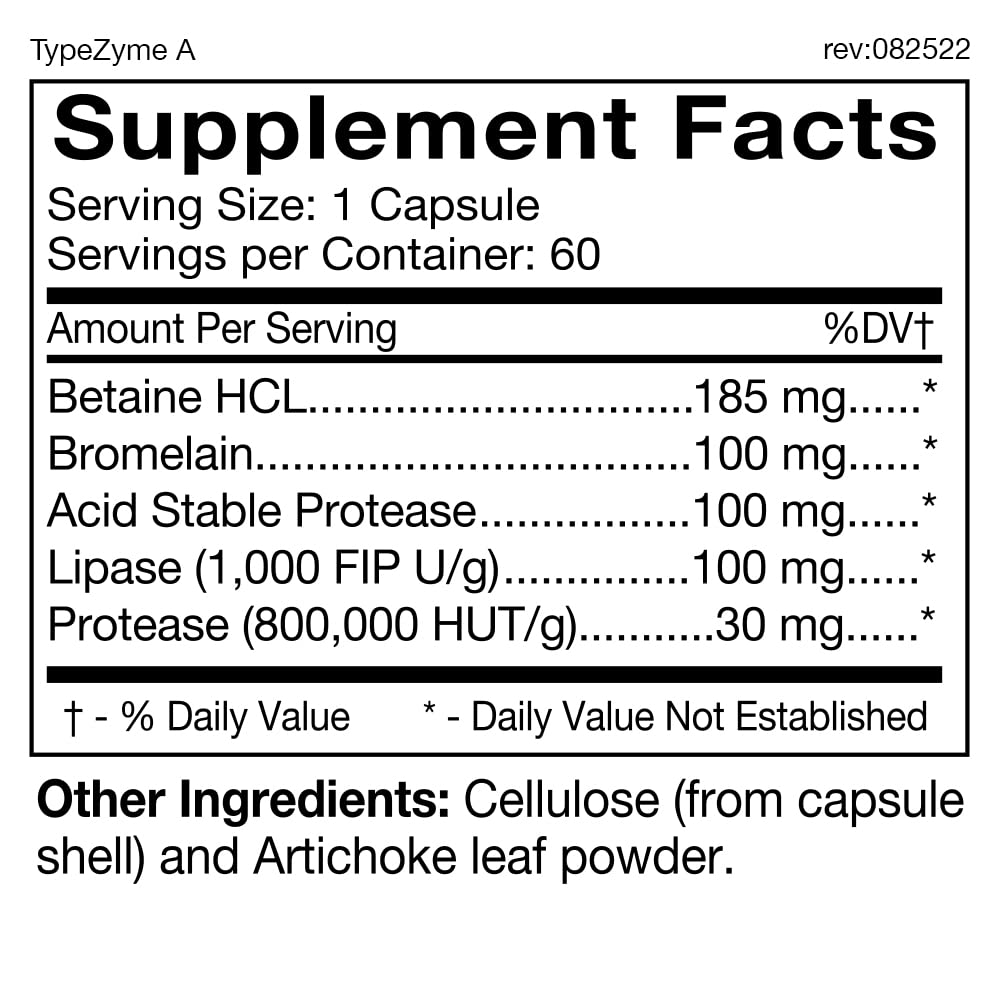 D'Adamo Personalized Nutrition TypeZyme - Digestive Enzyme (Blood Type A) — Amazon image 2