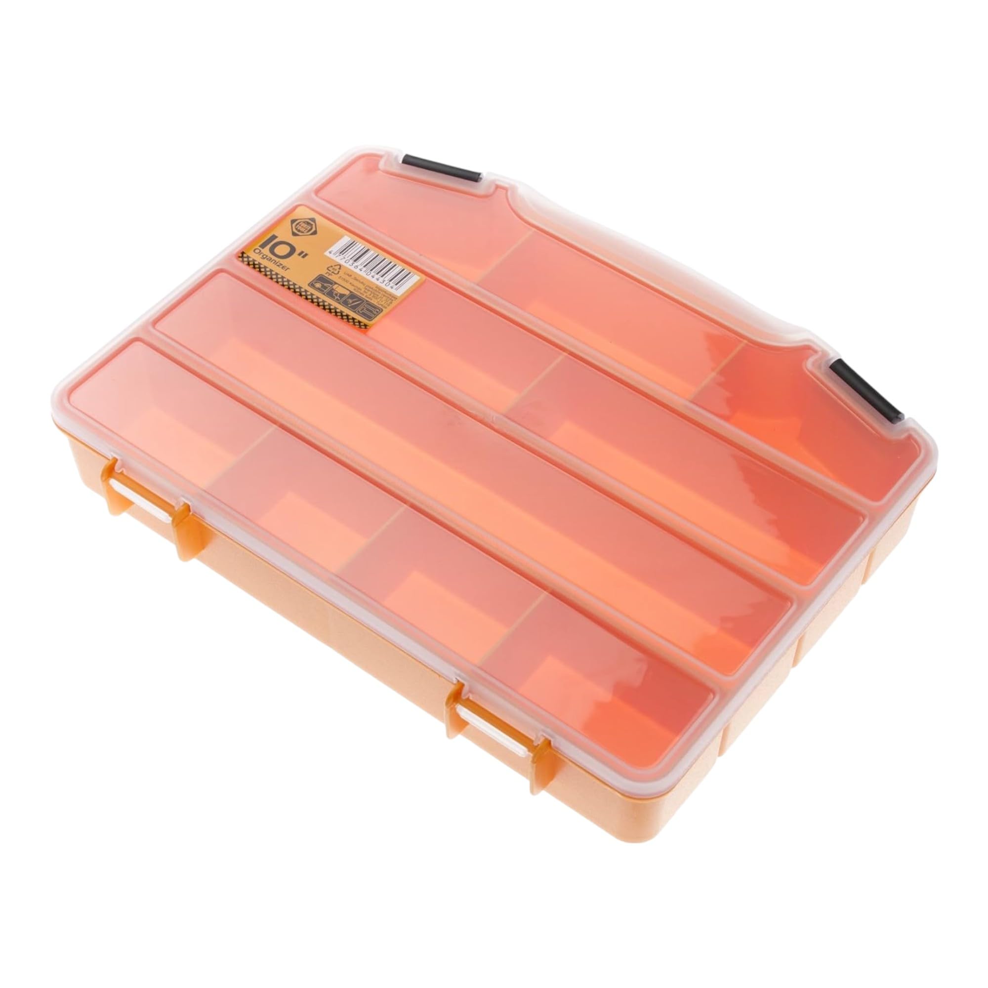 Box ORG-10 - Organizer per piccoli pezzi (000051144705), 251 x 200 x 44 mm, con 10 scomparti per unghie, viti, tasselli, utensili manuali