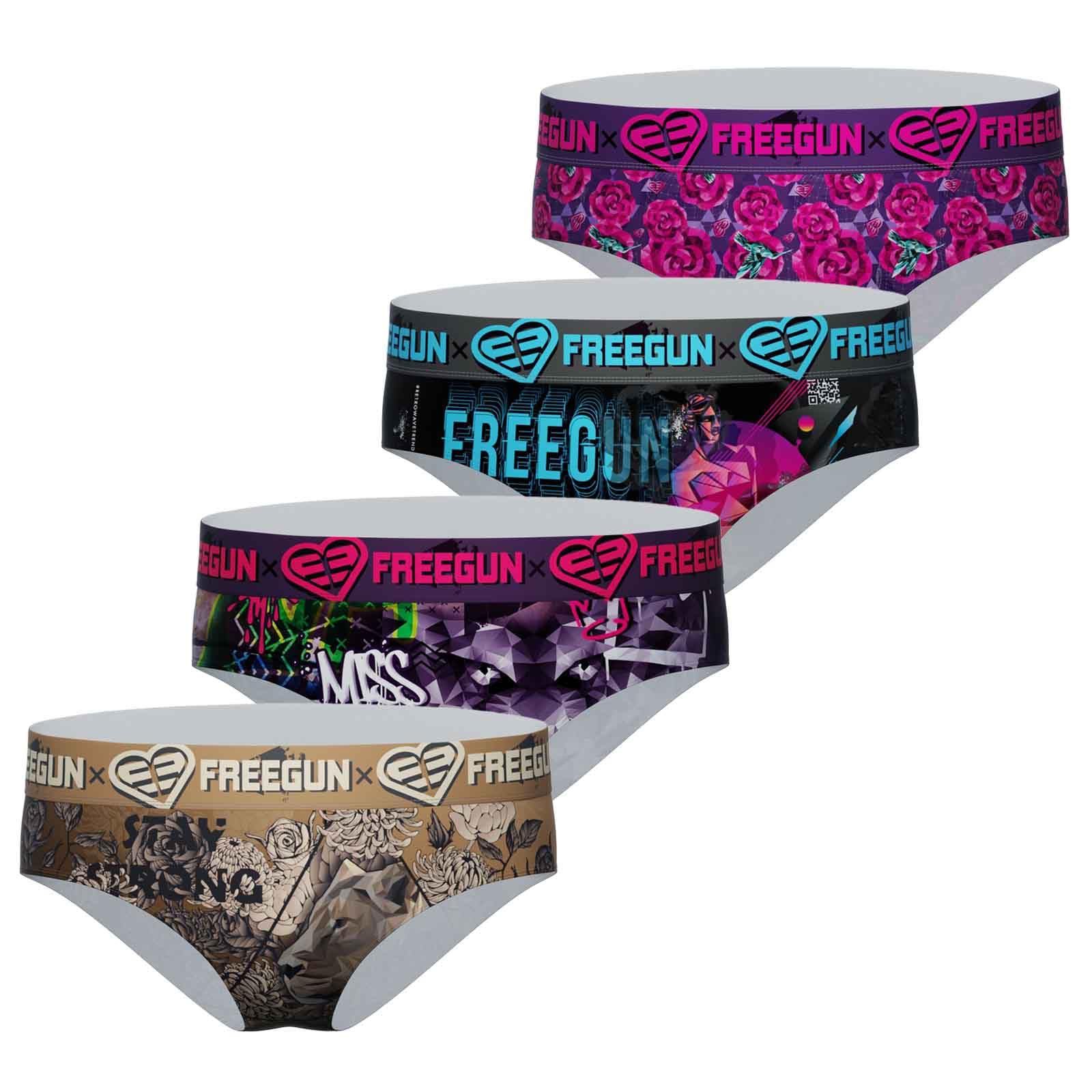 FREEGUN Lot de 4 Boxers Microfibre Femme