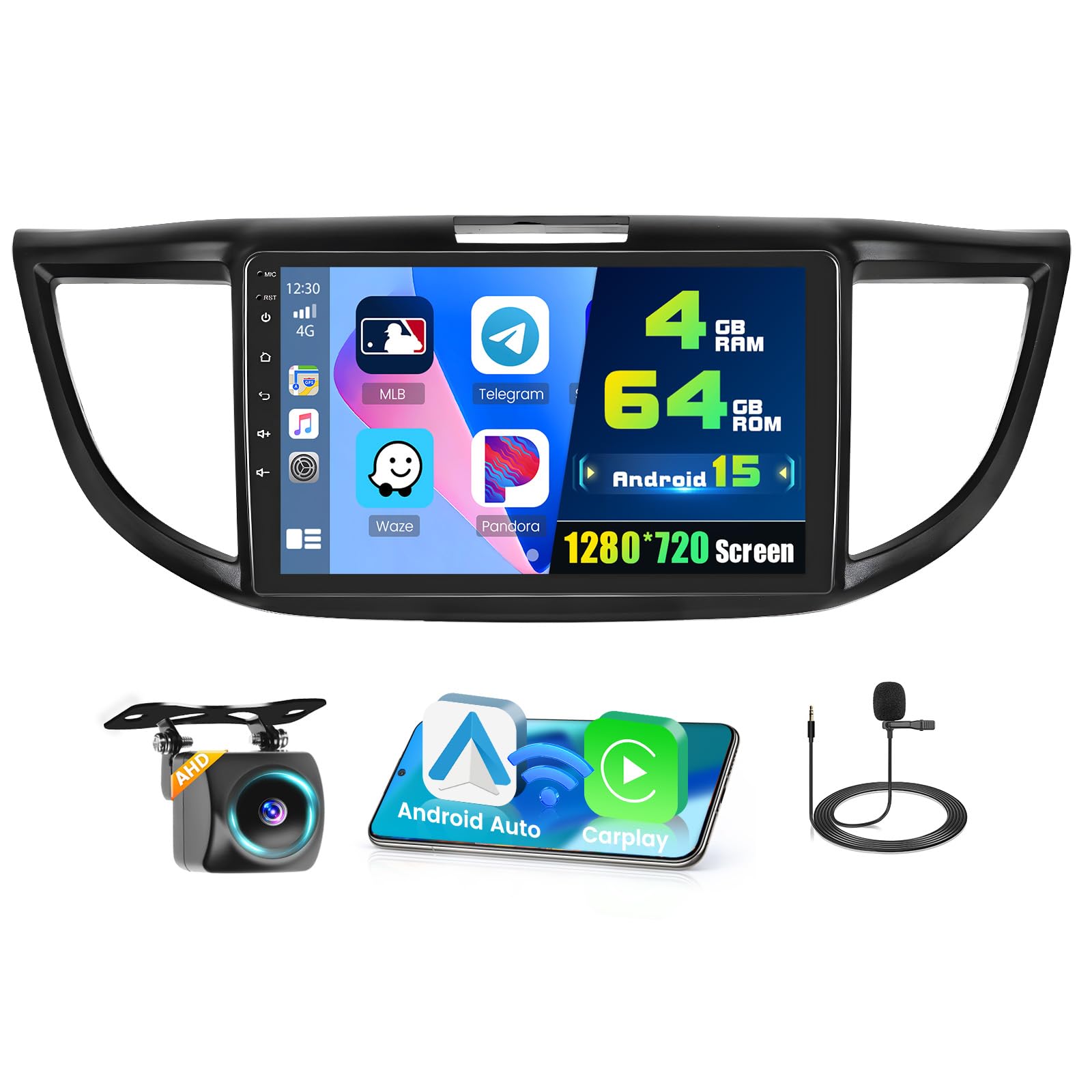 8 Core Qualcomm Android 15 4 64G Autoradio für Volkswagen Sharan II 7N Seat Alhambra II, 9 Touchscreen Radio mit CarPlay Android Auto GPS WiFi FM/RDS DSP 3D Auto Modell Showcase Rückfahrkamera