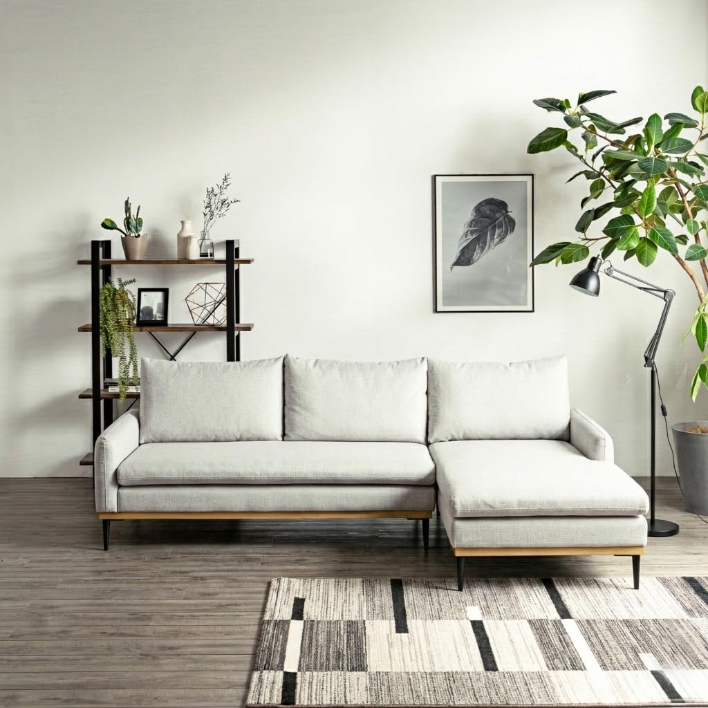 Amazon｜Pure Luxe カウチソファ 3人掛け 幅209cm カバーリング 洗える