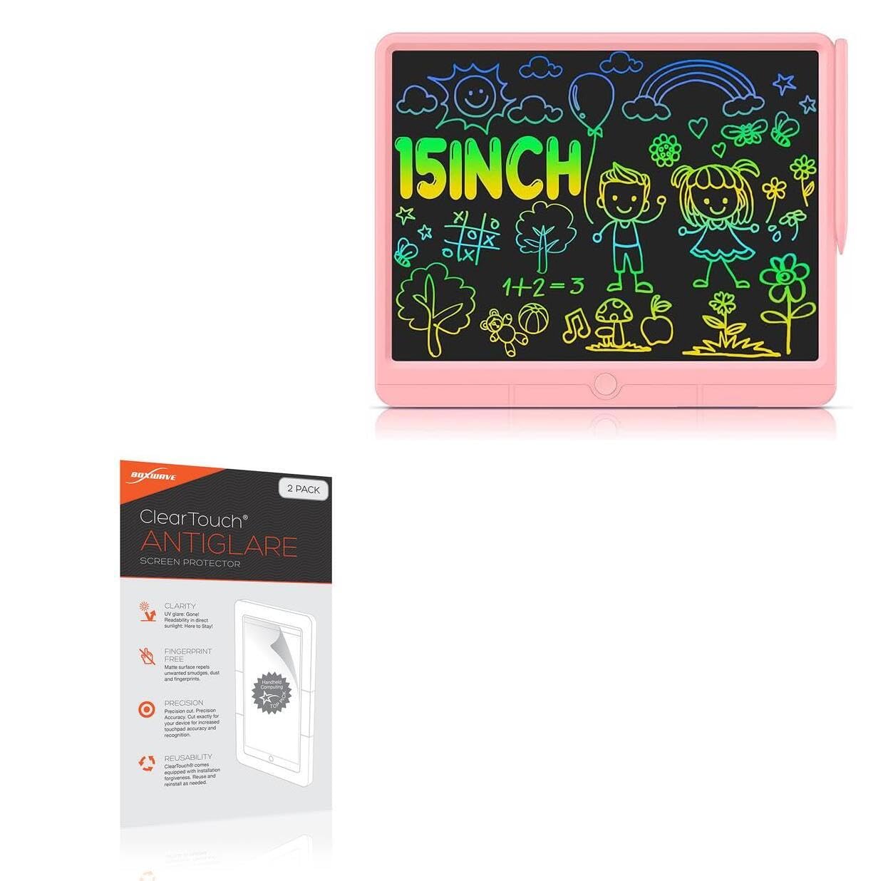 BoxWaveScreen Protector Compatible with Wicue TGB15P (15 in) - ClearTouch Anti-Glare (2-Pack), Anti-Fingerprint Matte Film Skin