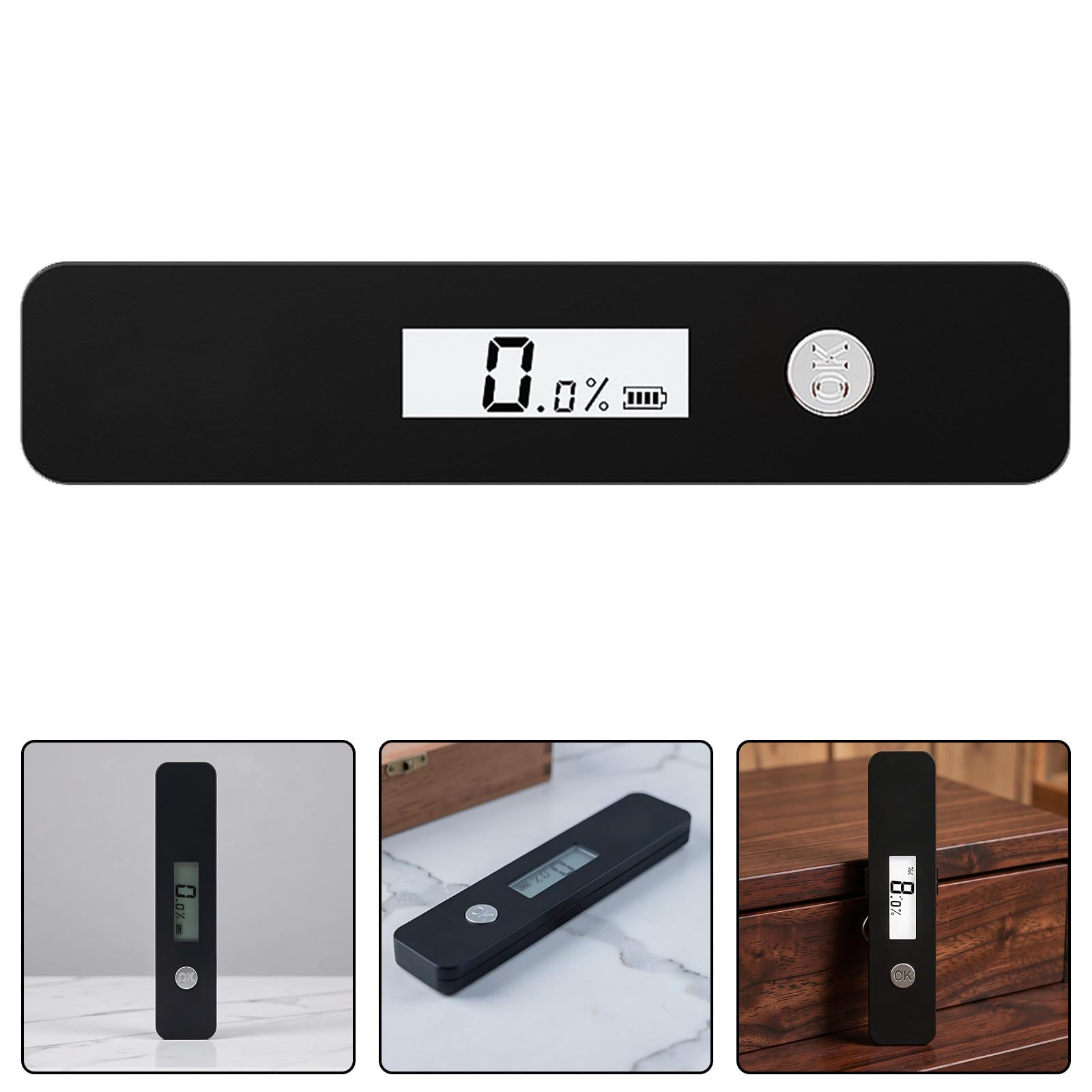 TOPBATHY Higrómetro Digital para Humidor Pantalla Lcd y Doble Modo, Negro