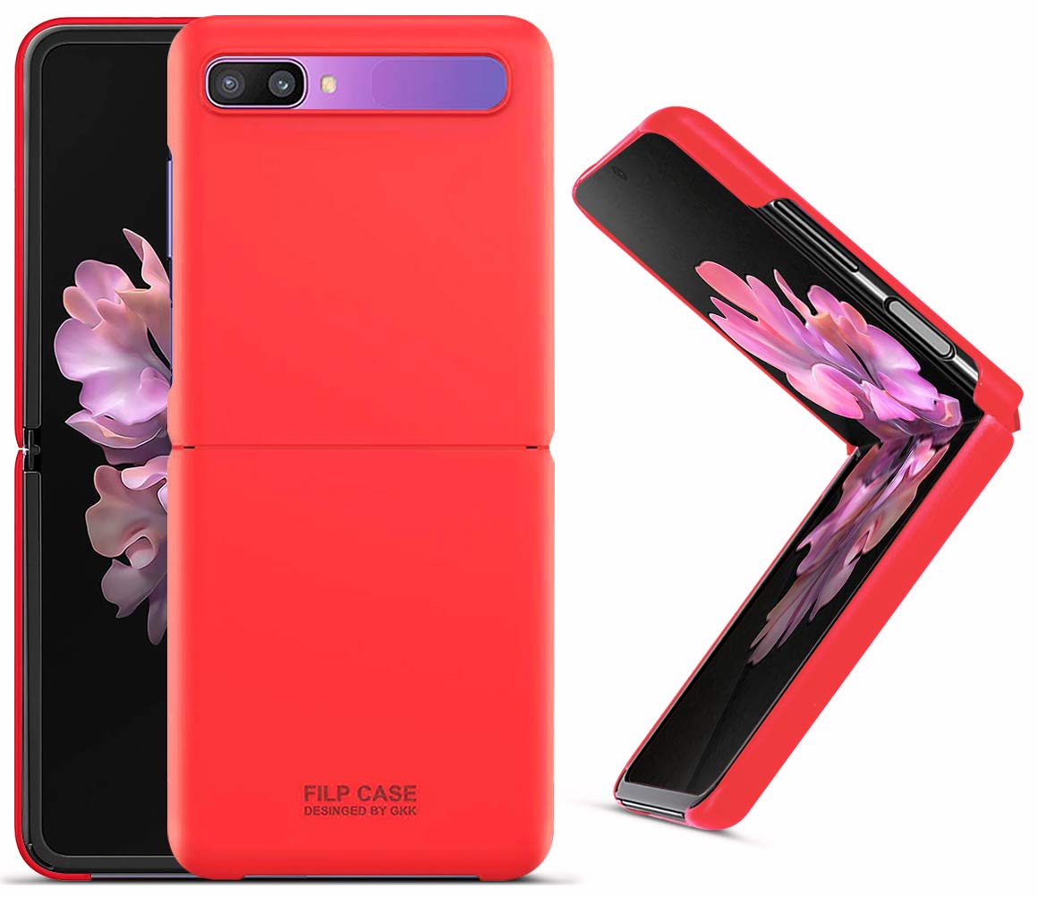 EUDTH Galaxy Z Flip Case, Thin Fit Matte Texture Hard PC Back Cover Shell Foldable Protective Case for Samsung Galaxy Z Flip 6.7" - Red