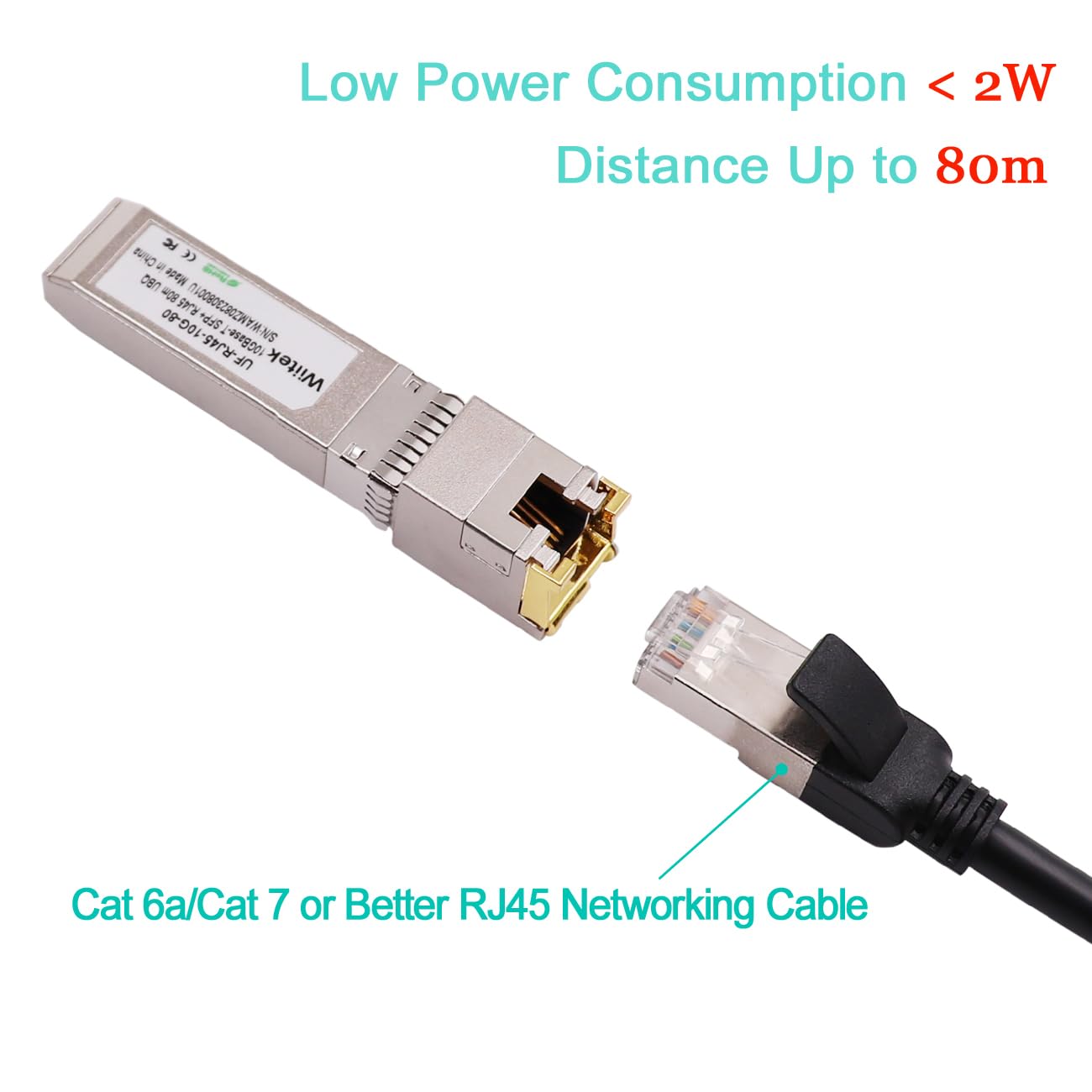 80 Meters, 10G SFP+ to RJ45 Modules, 2.5G/5G/10GBase-T Ethernet Copper RJ45 to SFP+ Transceiver Compatible for Ubiquiti UF-RJ45-10G, Plugin 10Gb SFP+ Port Switch/Router
