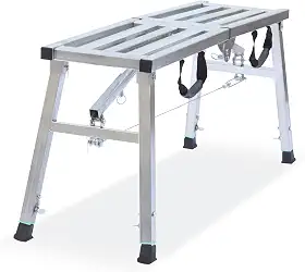 Plataforma de trabalho com altura ajustável plataforma de andaime portátil de aço 172 kg, capacidade de carga, 99 x 12, escada dobrável, banco de pintura para drywall (96,5 cm)